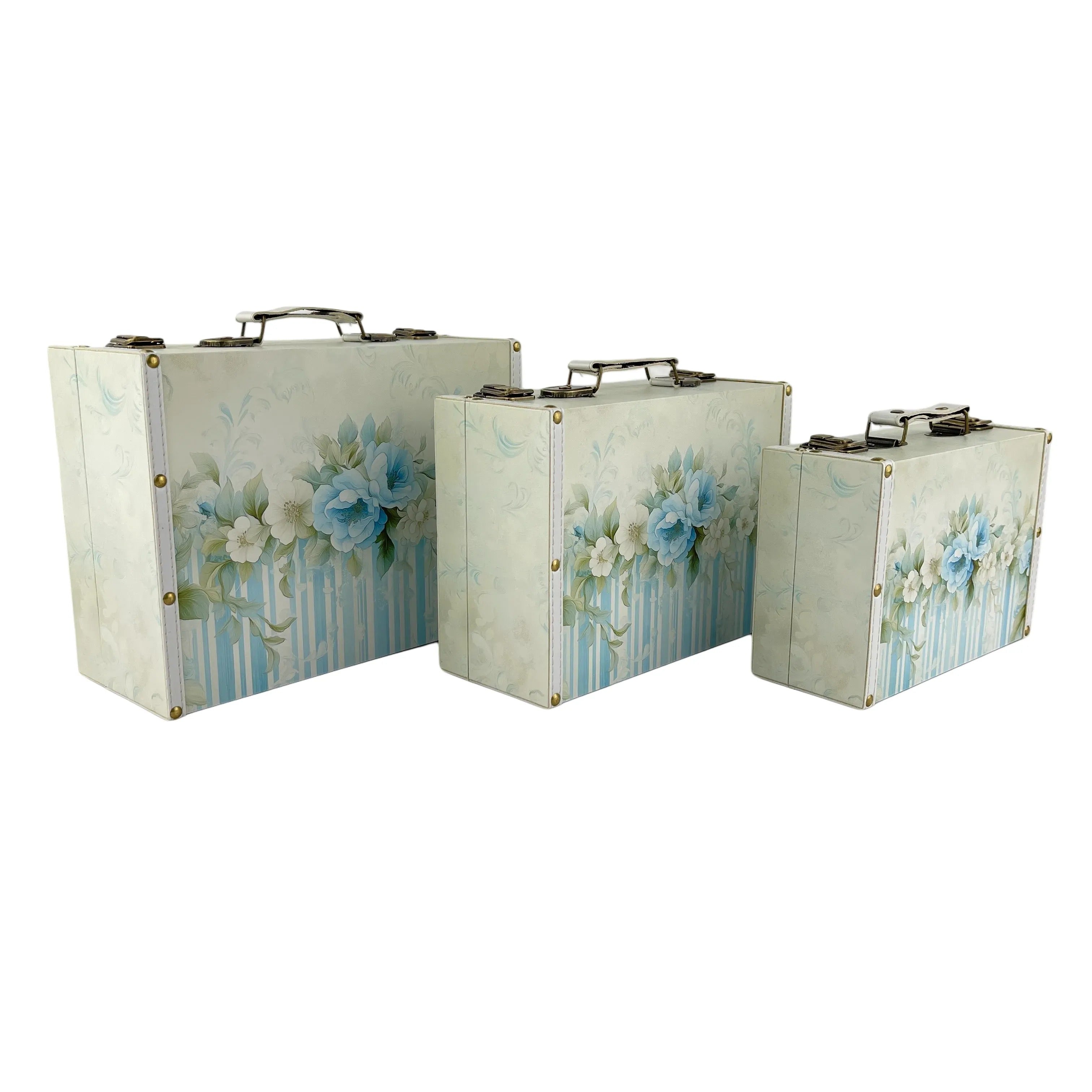 G277- Blue Flower Suitcase