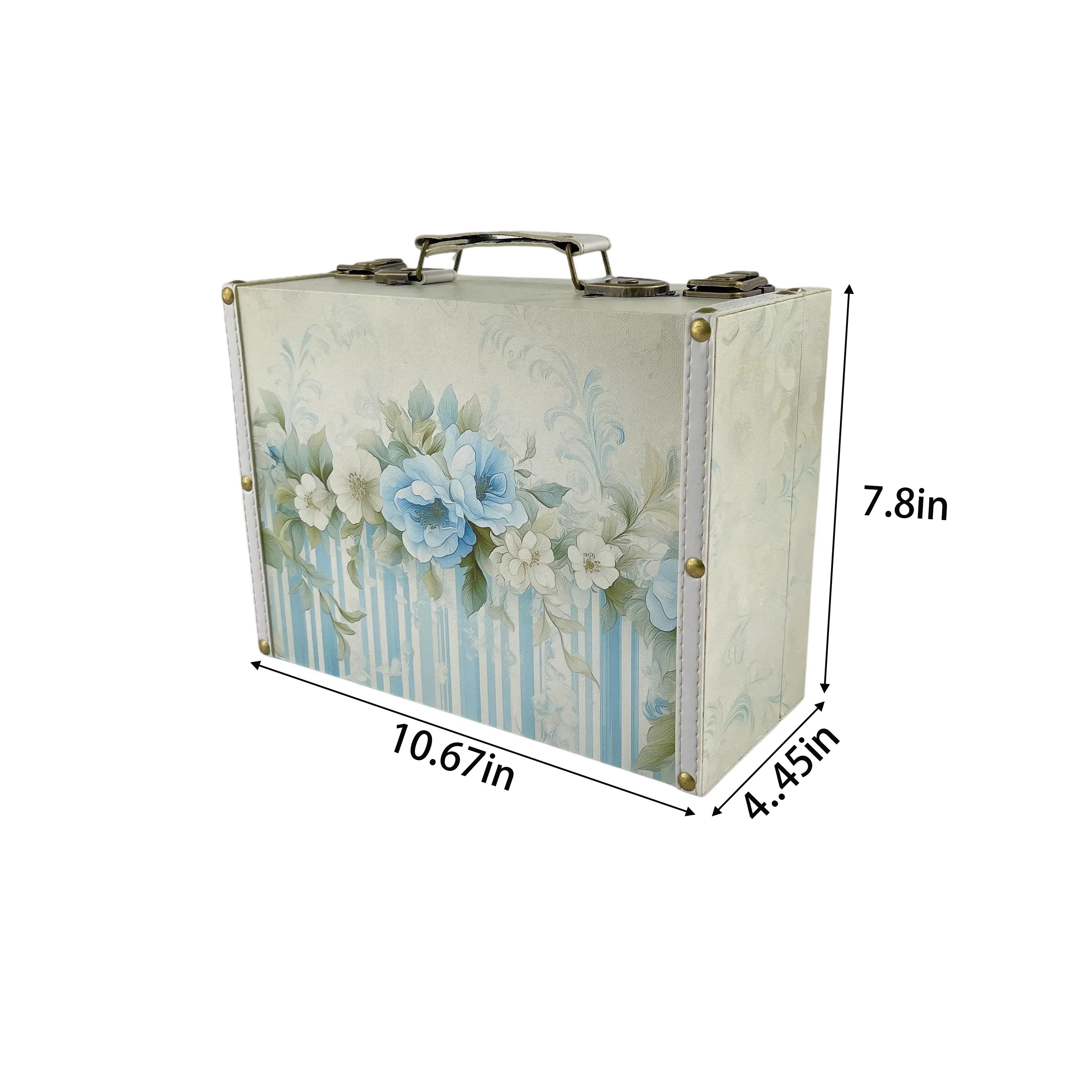 G277- Blue Flower Suitcase