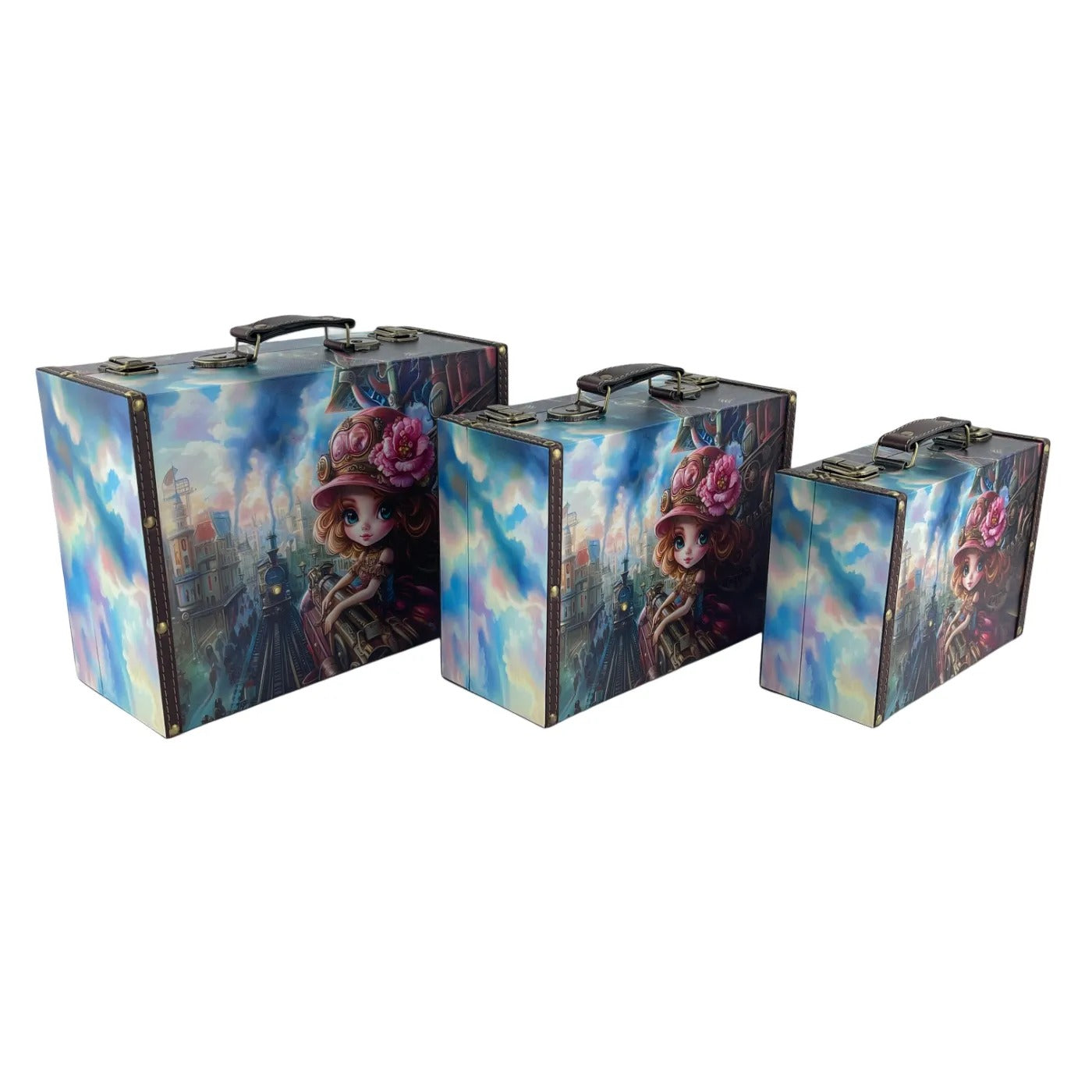 G322- Steampunk doll suitcase