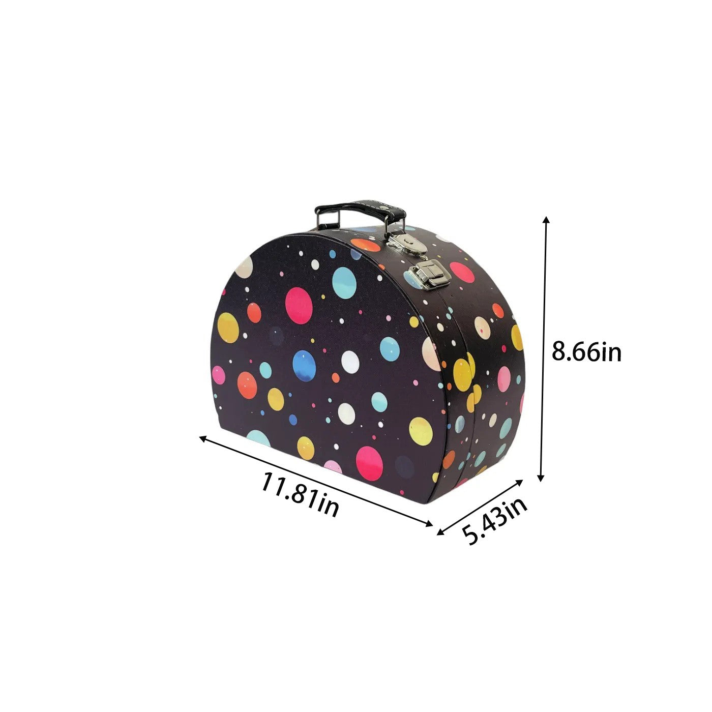 G334- Colorful dots Semicircular suitcase