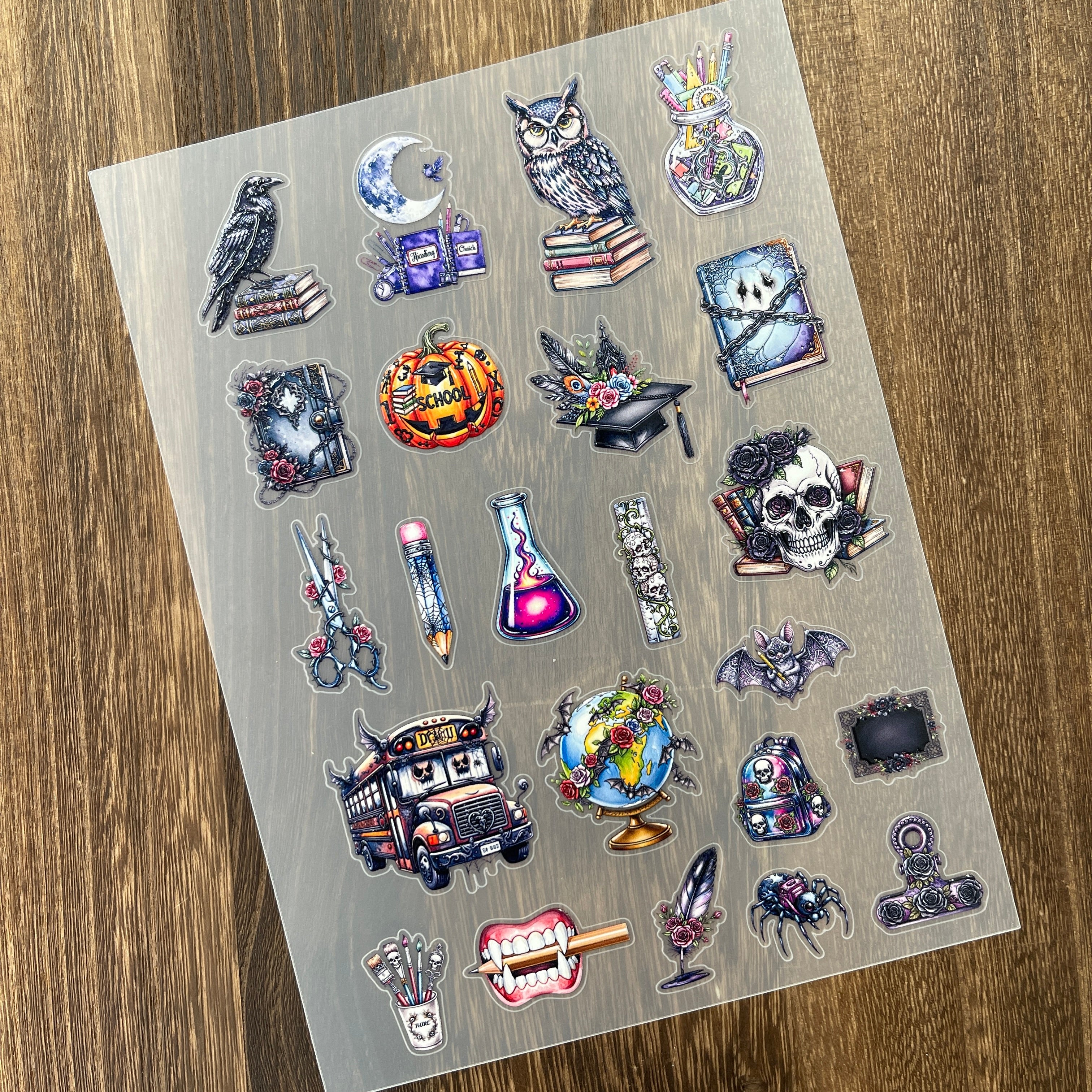 3D Gothic school supplies PET Stickers 1pcs