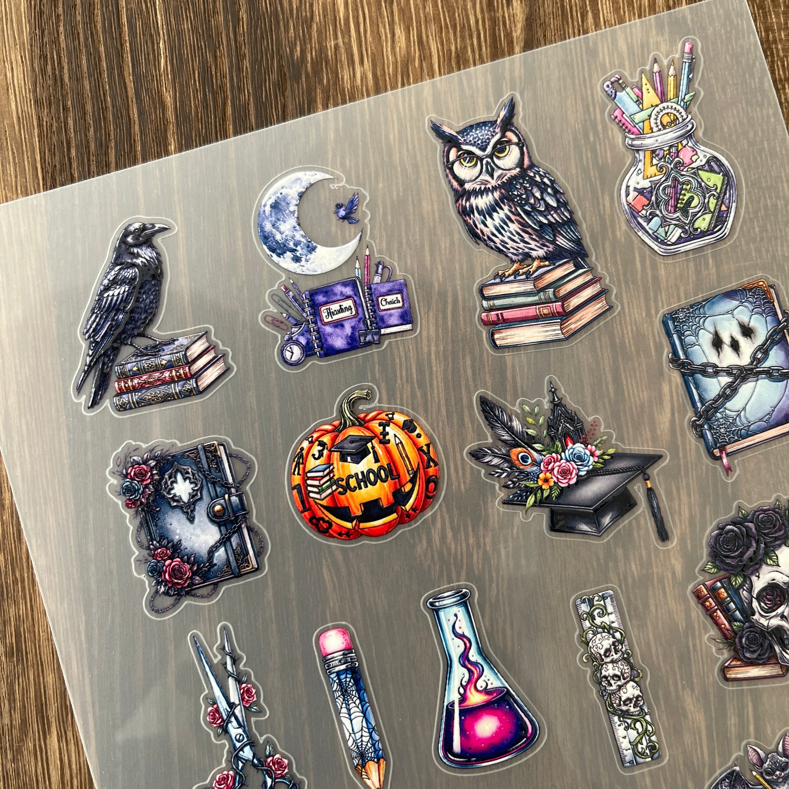 3D Gothic school supplies PET Stickers 1pcs