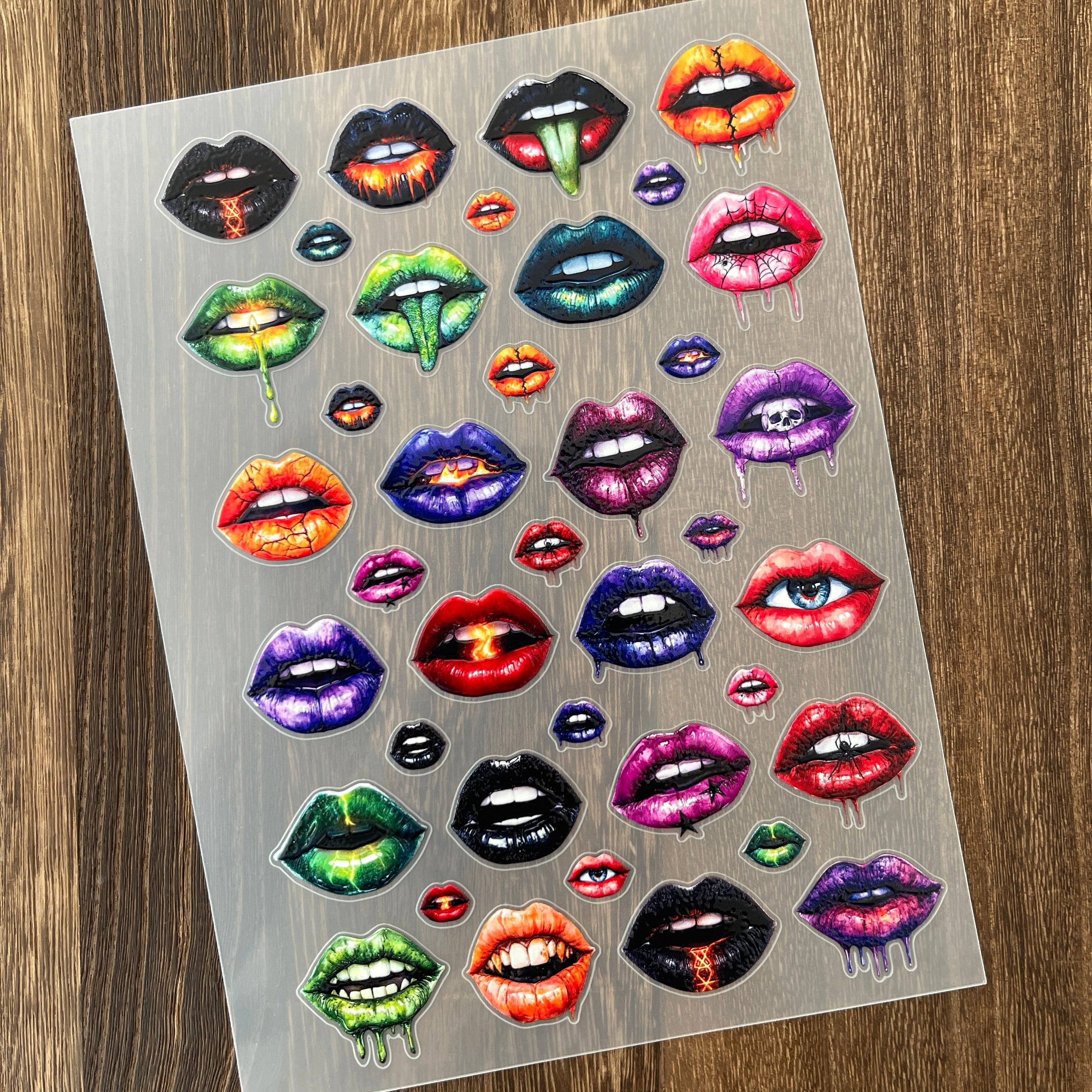 3D Halloween lips PET Stickers 1pcs