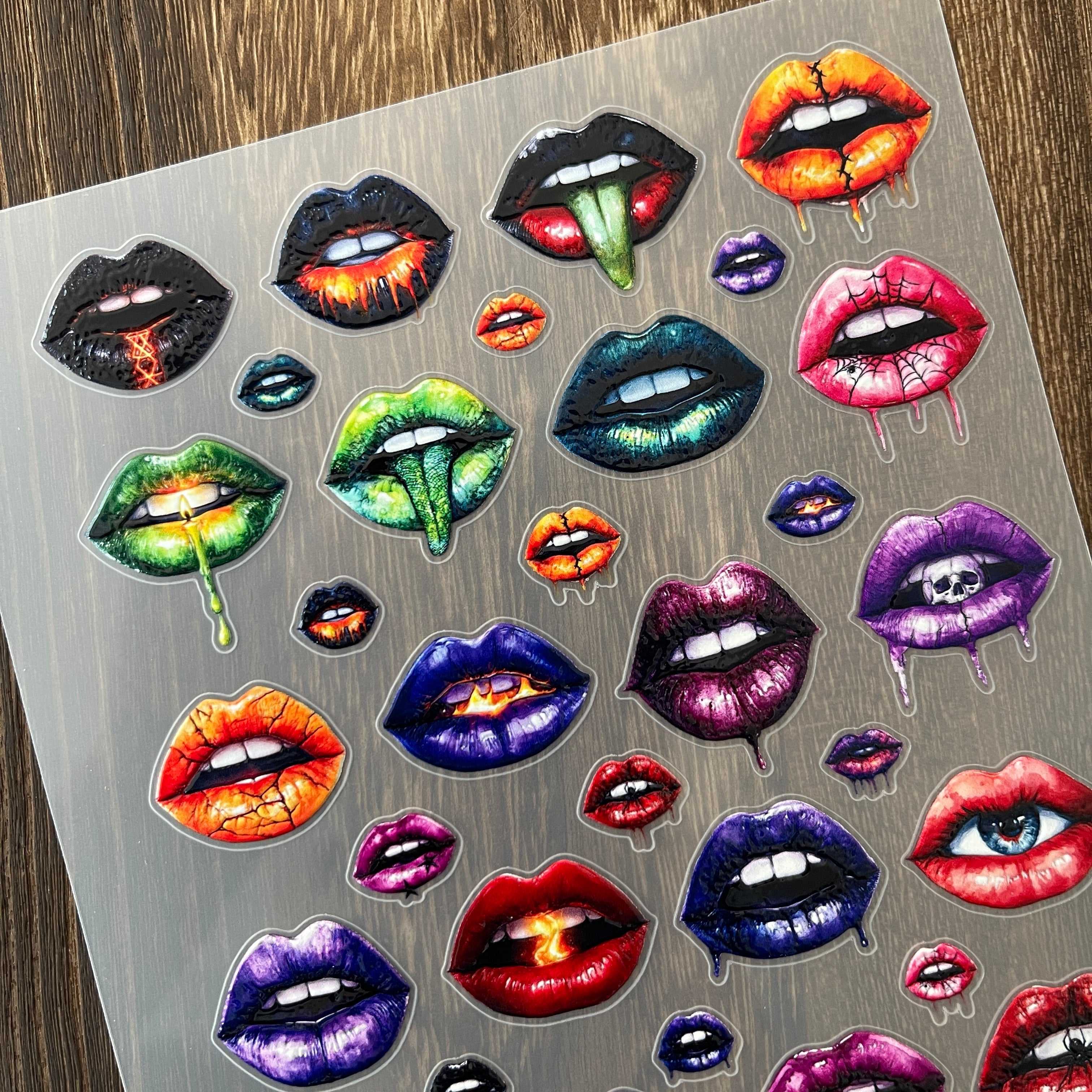 3D Halloween lips PET Stickers 1pcs