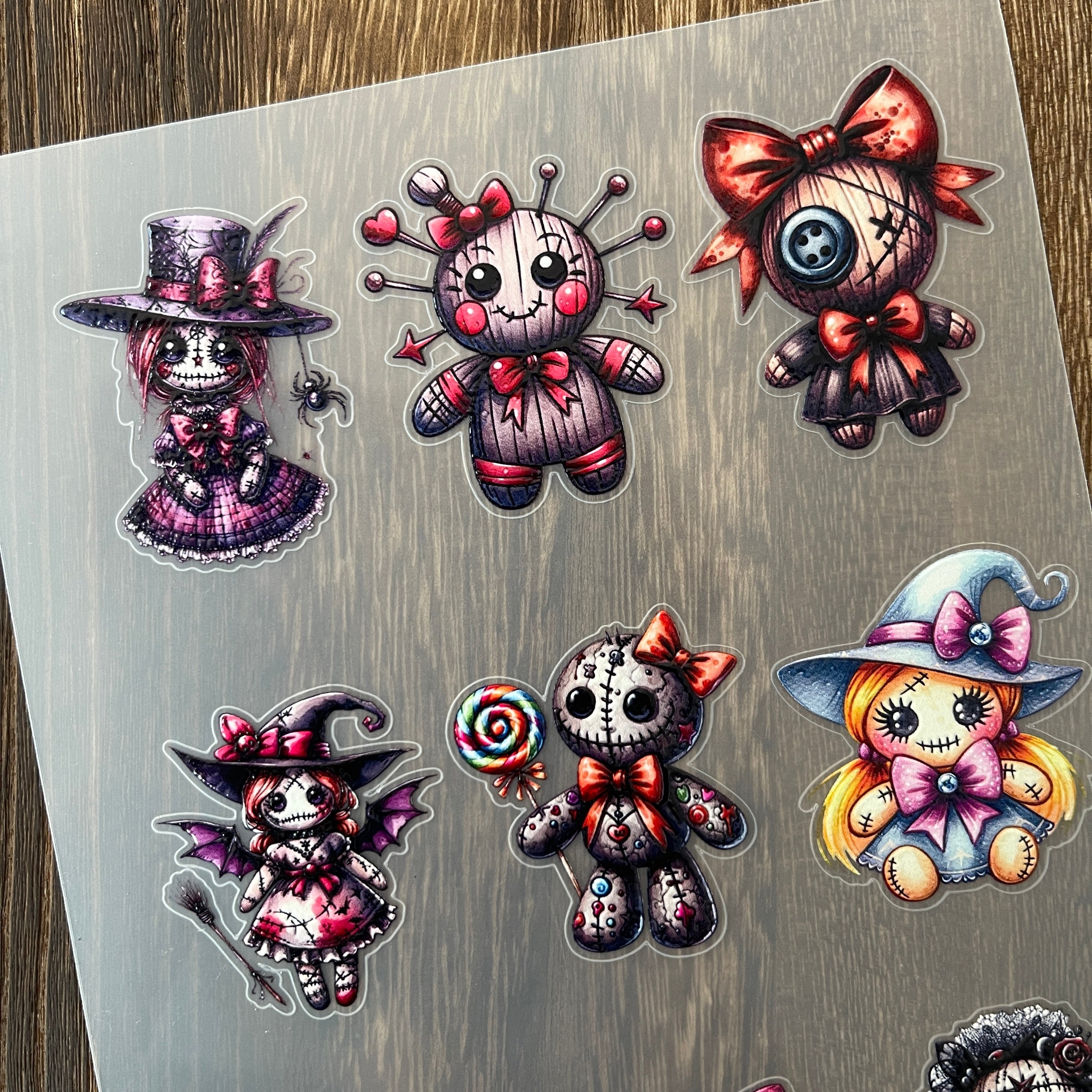 3D Dark doll PET Stickers 1pcs