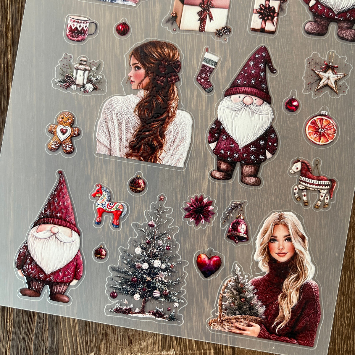 Full nordic christmas PET sticker sheet