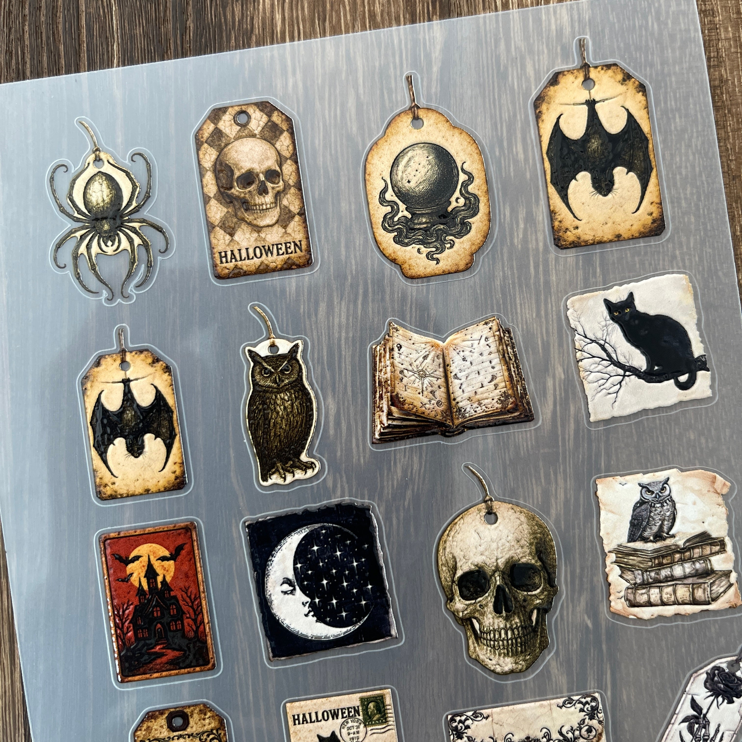 3D Dark Gothic tag PET Stickers 1pcs
