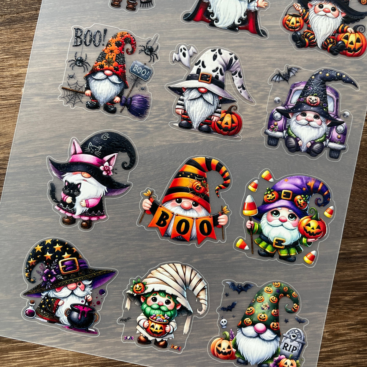 3D Halloween gnome PET Stickers 1pcs
