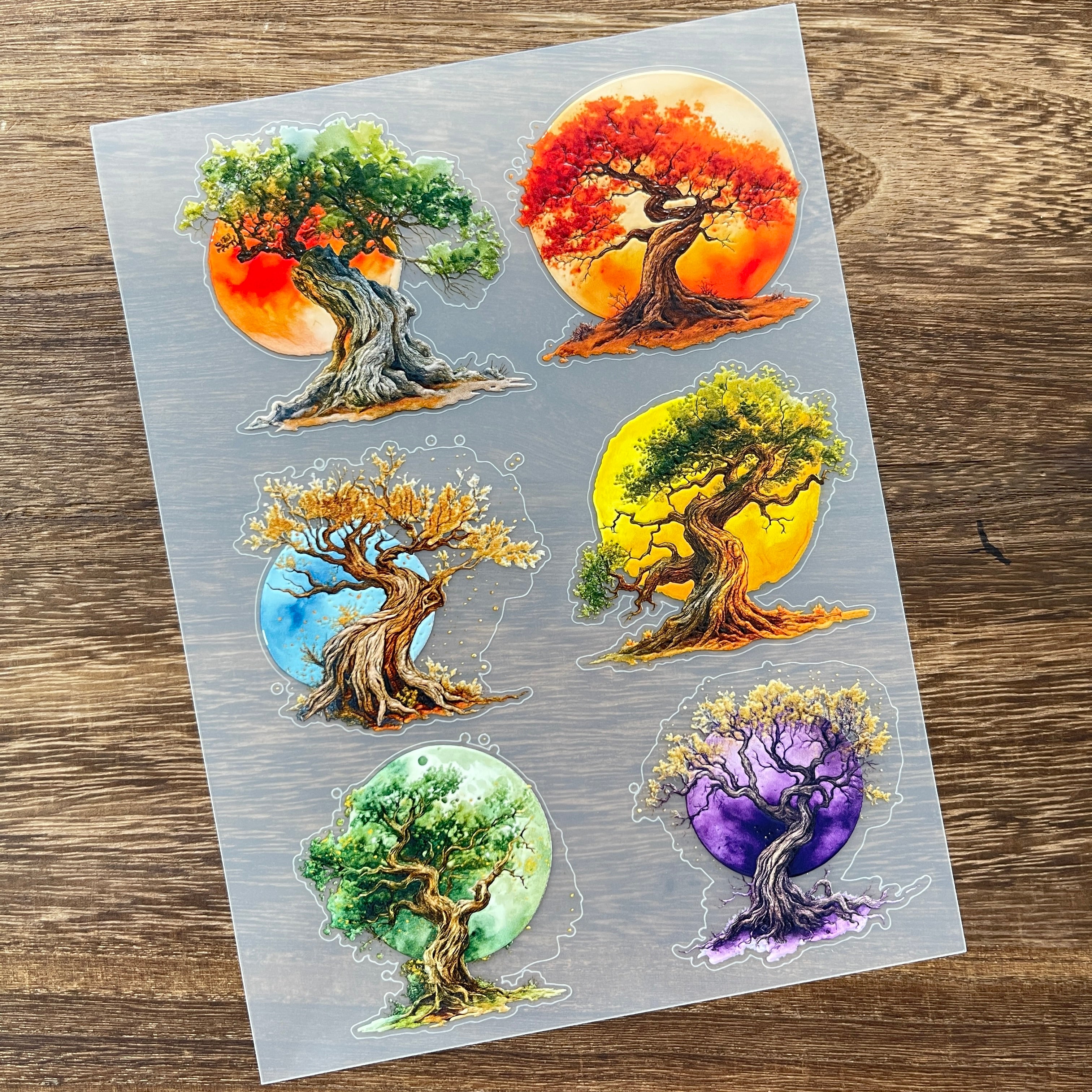 3D Magic pine tree PET Stickers 1pcs