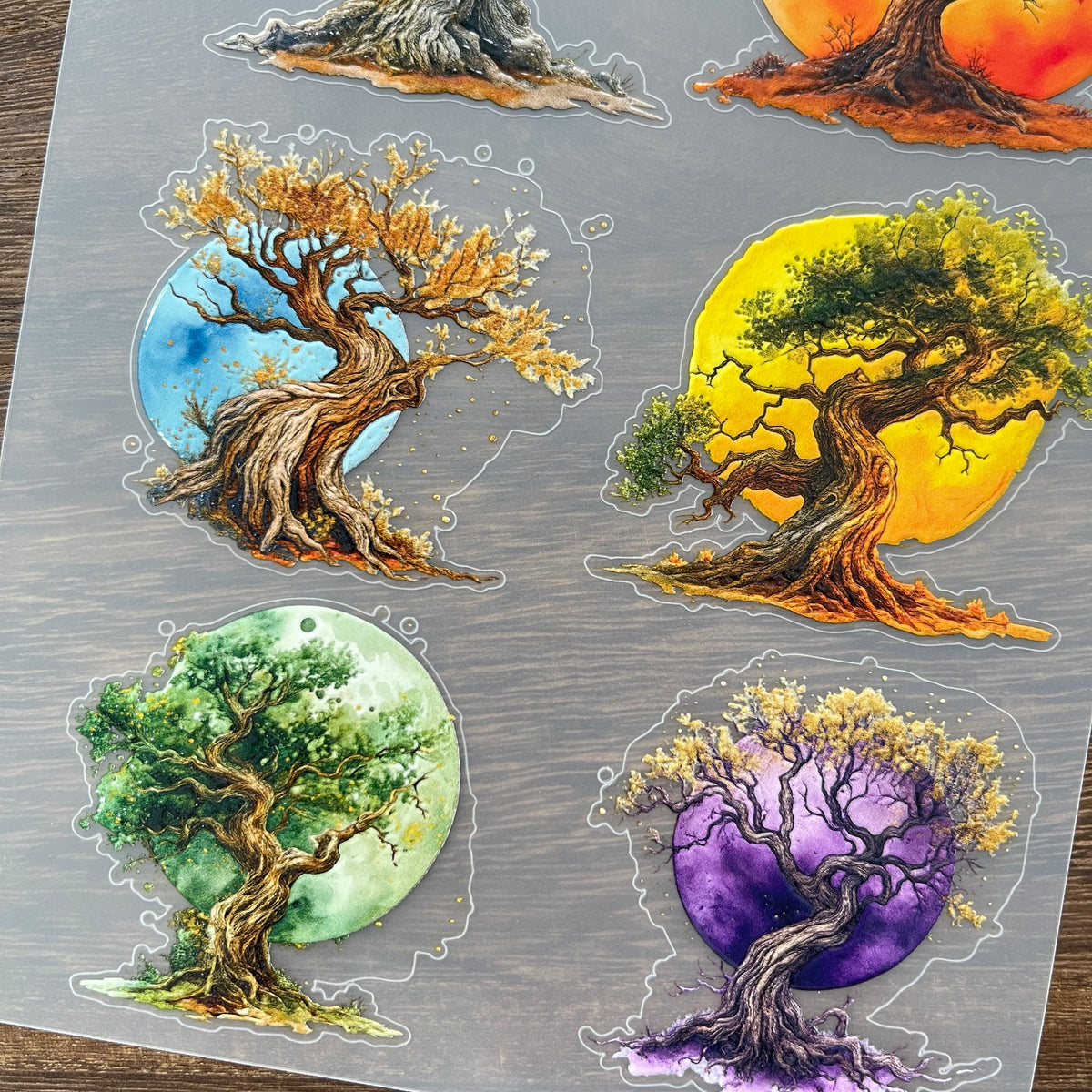 Full magic pine tree PET sticker sheet