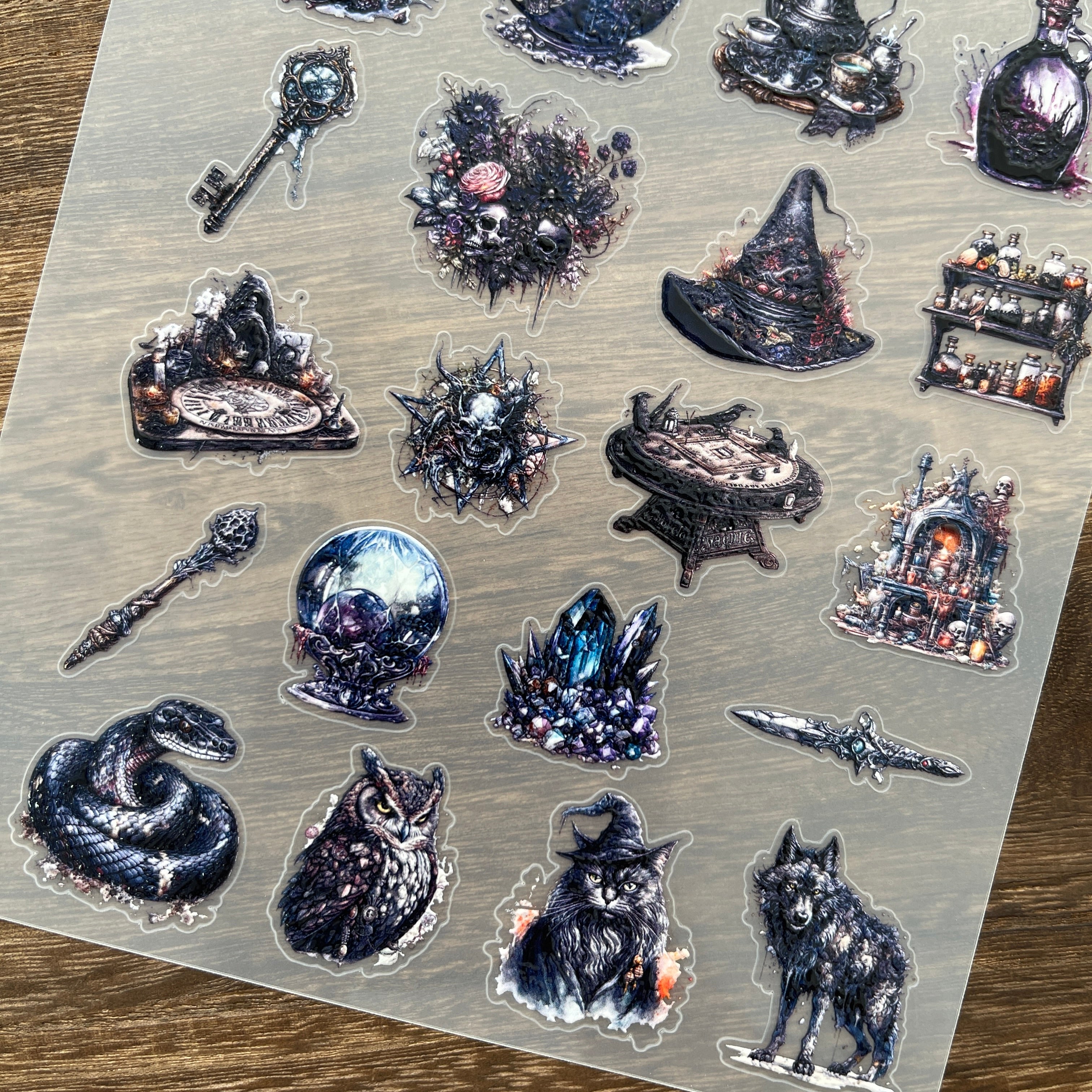 3D Dark magic PET Stickers 1pcs