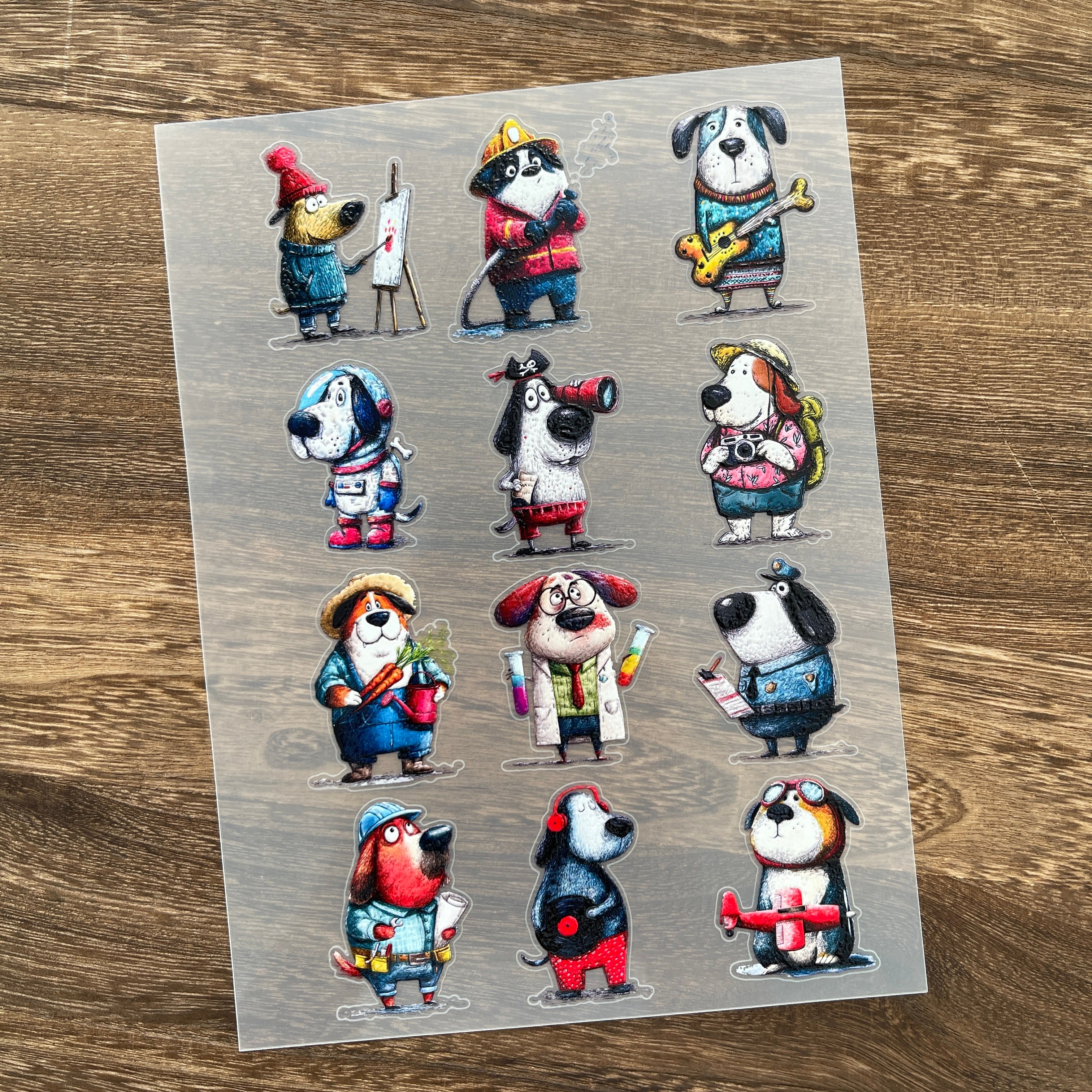 3D Career puppy PET Stickers 1pcs