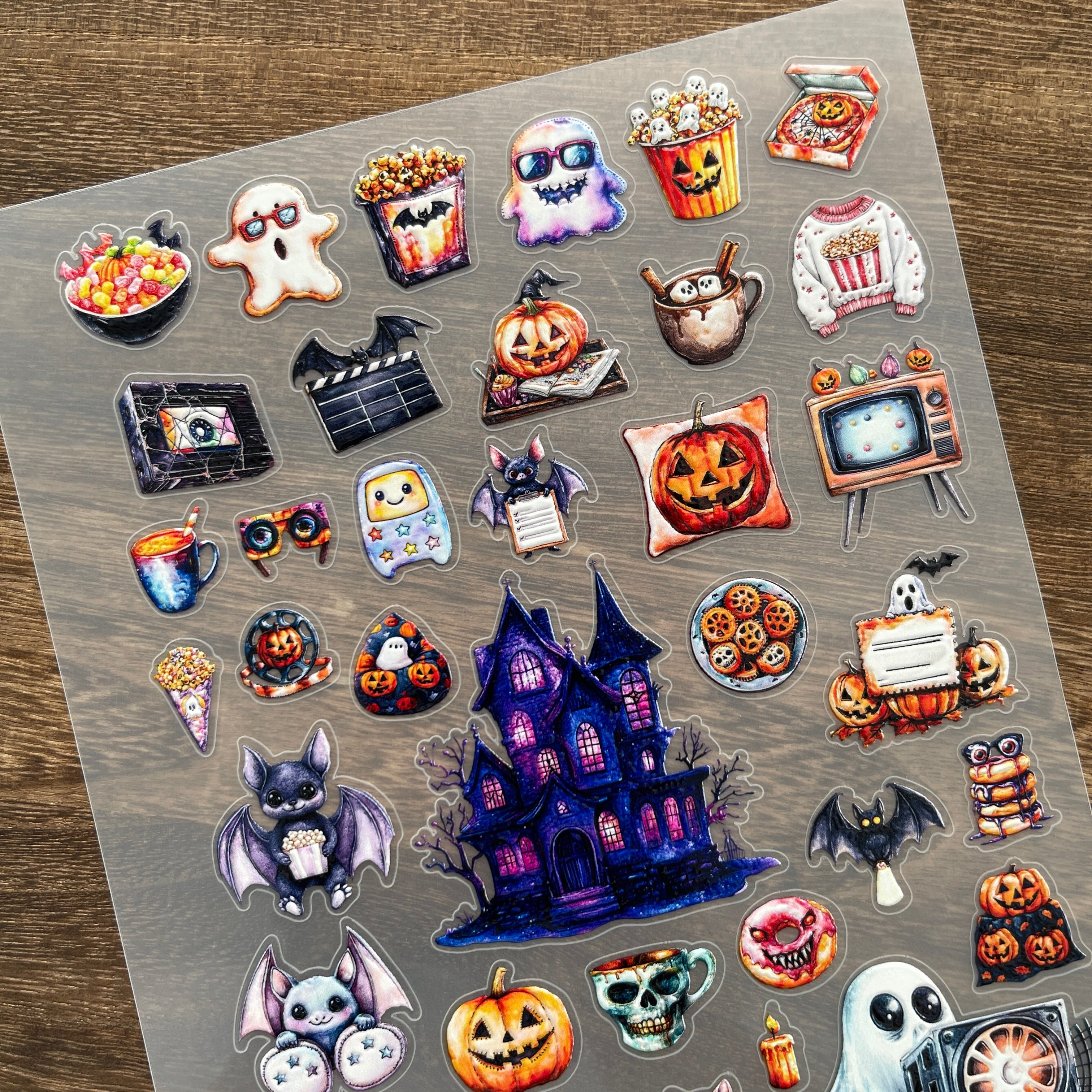 3D Cartoon halloween PET Stickers 1pcs
