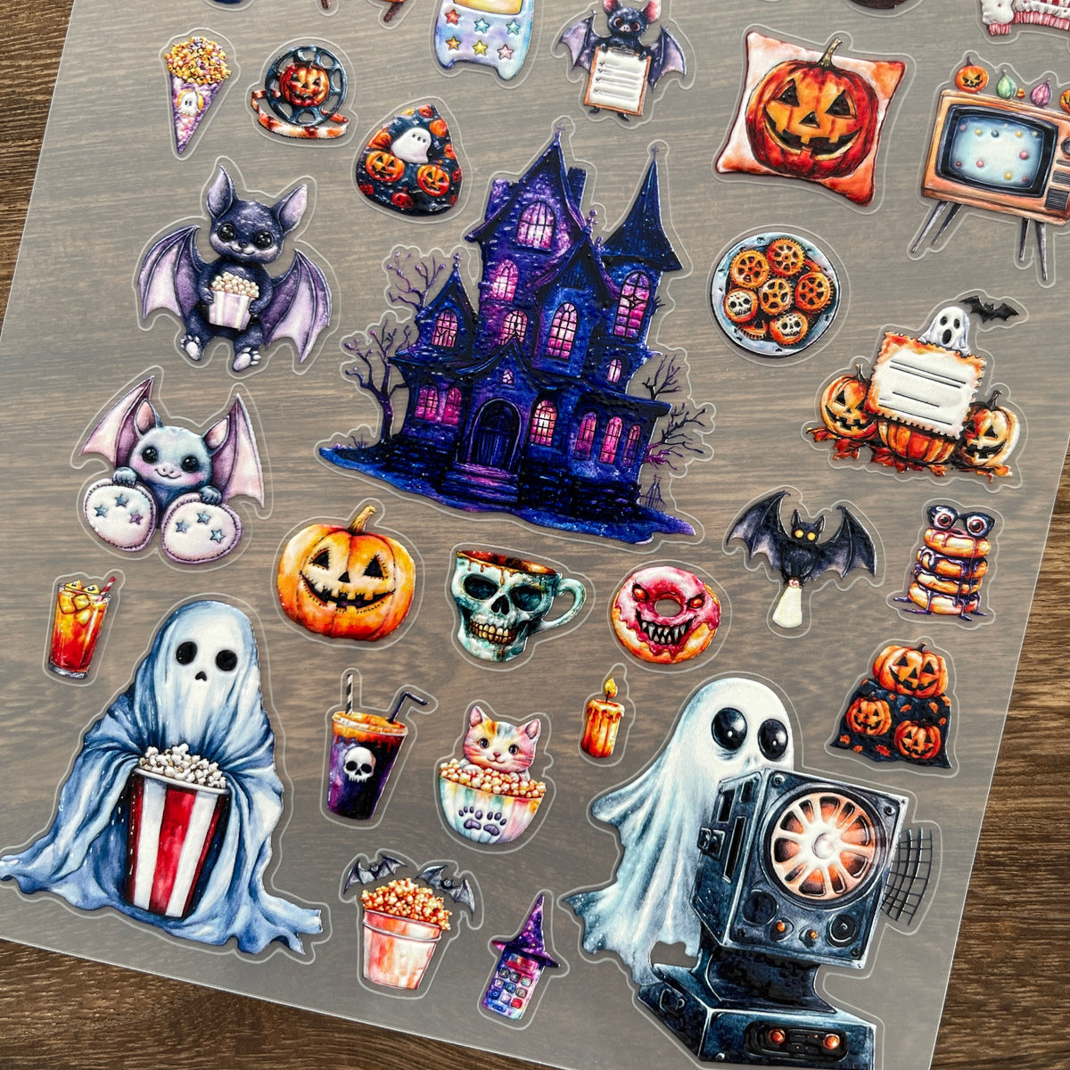 Full cartoon halloween PET sticker sheet