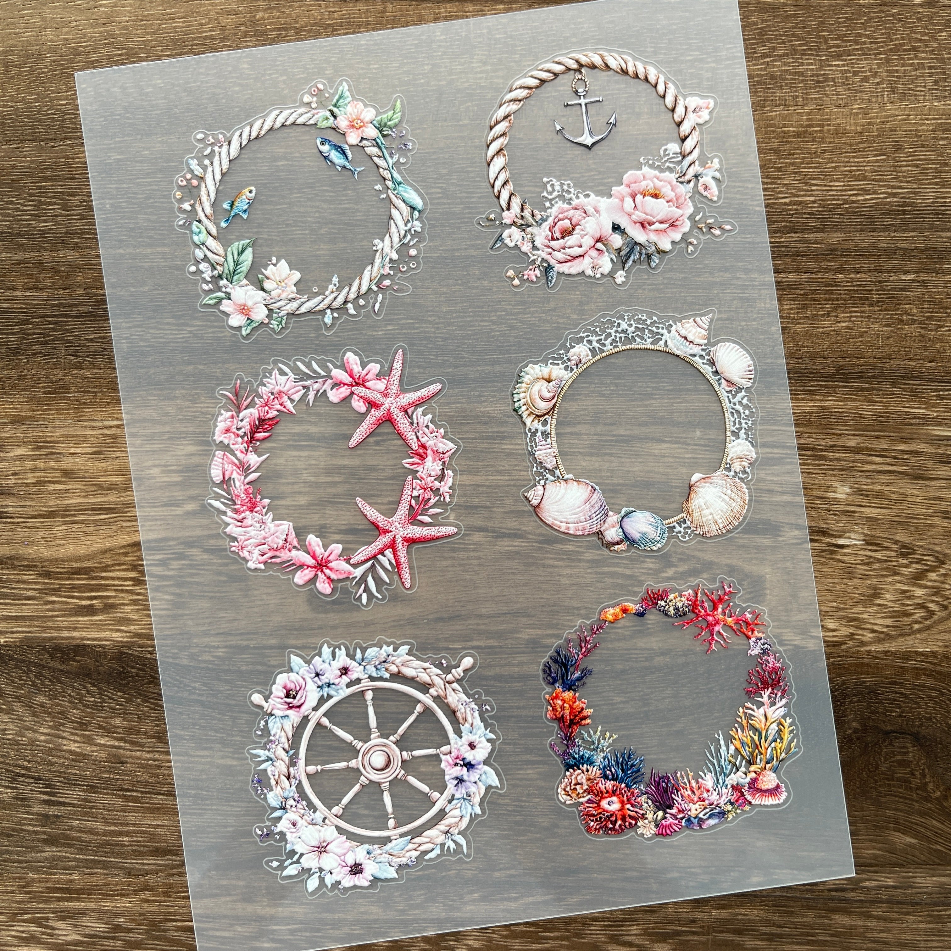 3D Ocean garland PET Stickers 1pcs