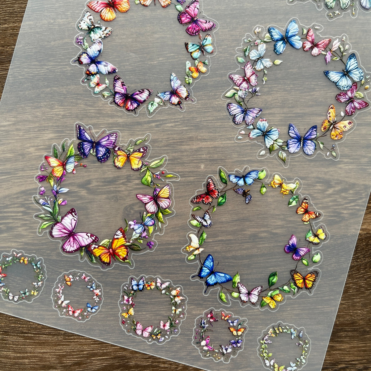 Full butterfly garland PET sticker sheet