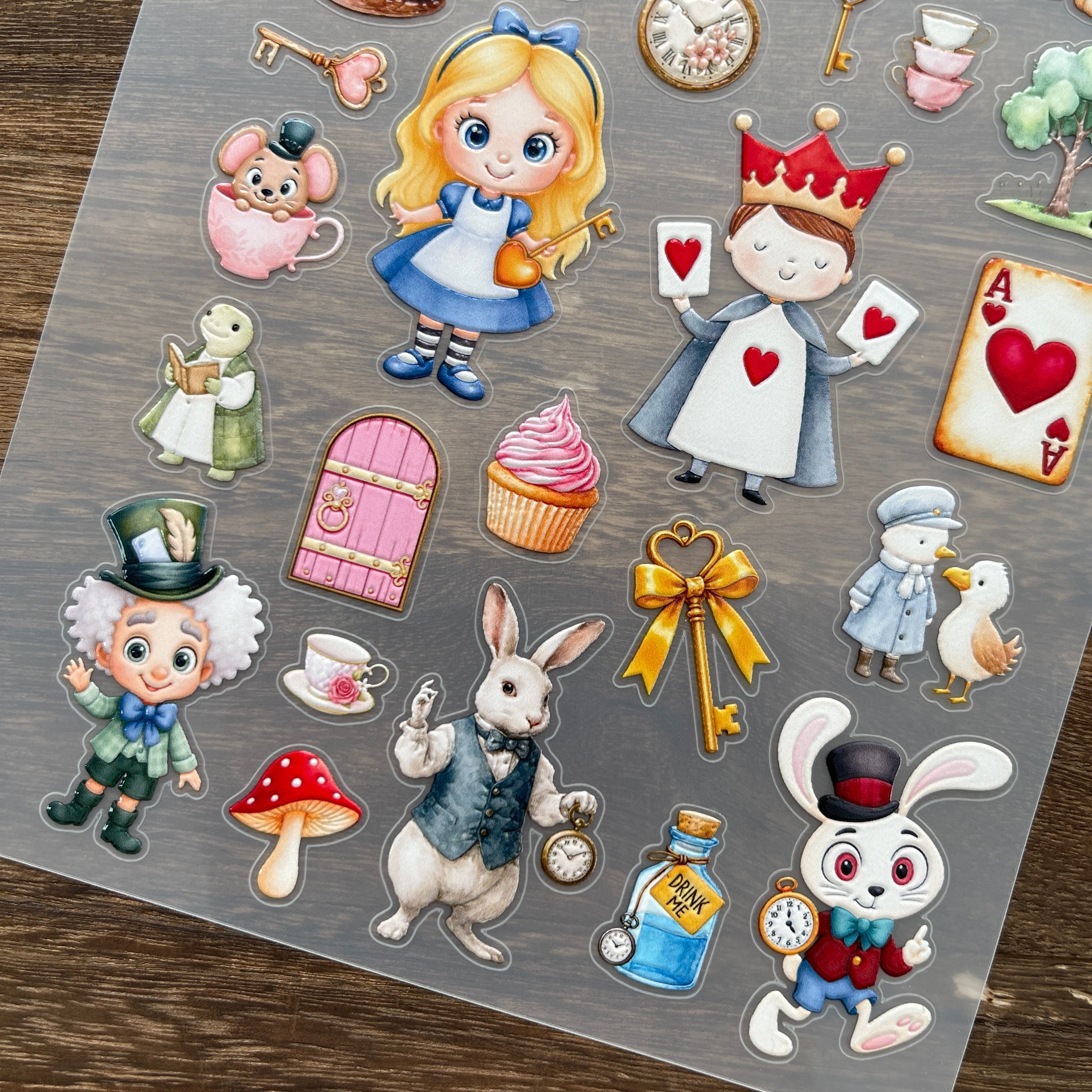 3D Cartoon Alice PET Stickers 1pcs
