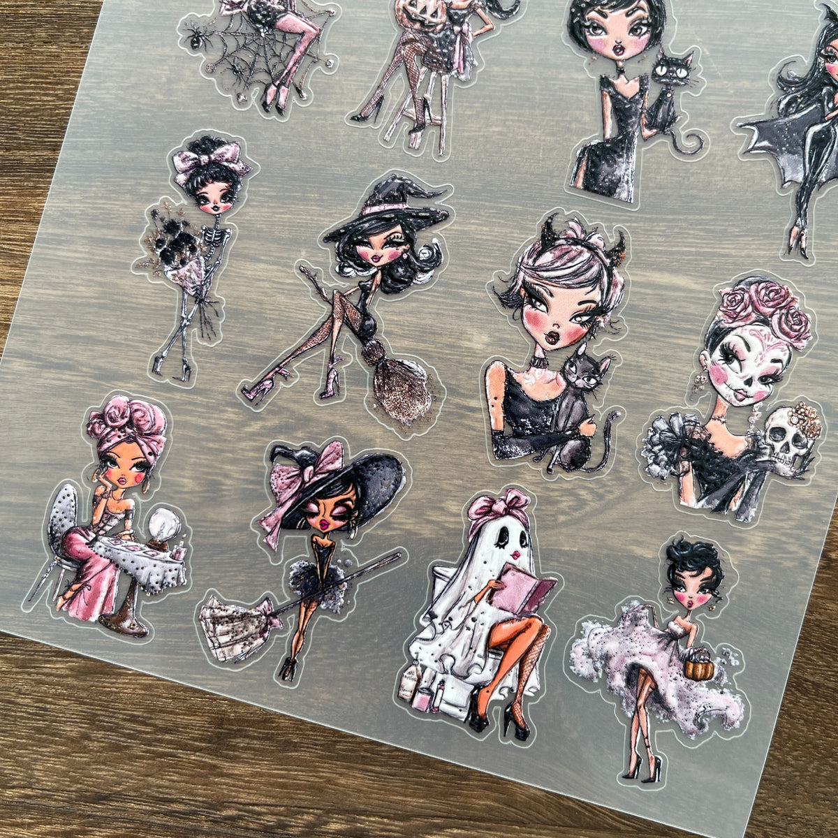 Full amazing witch PET sticker sheet