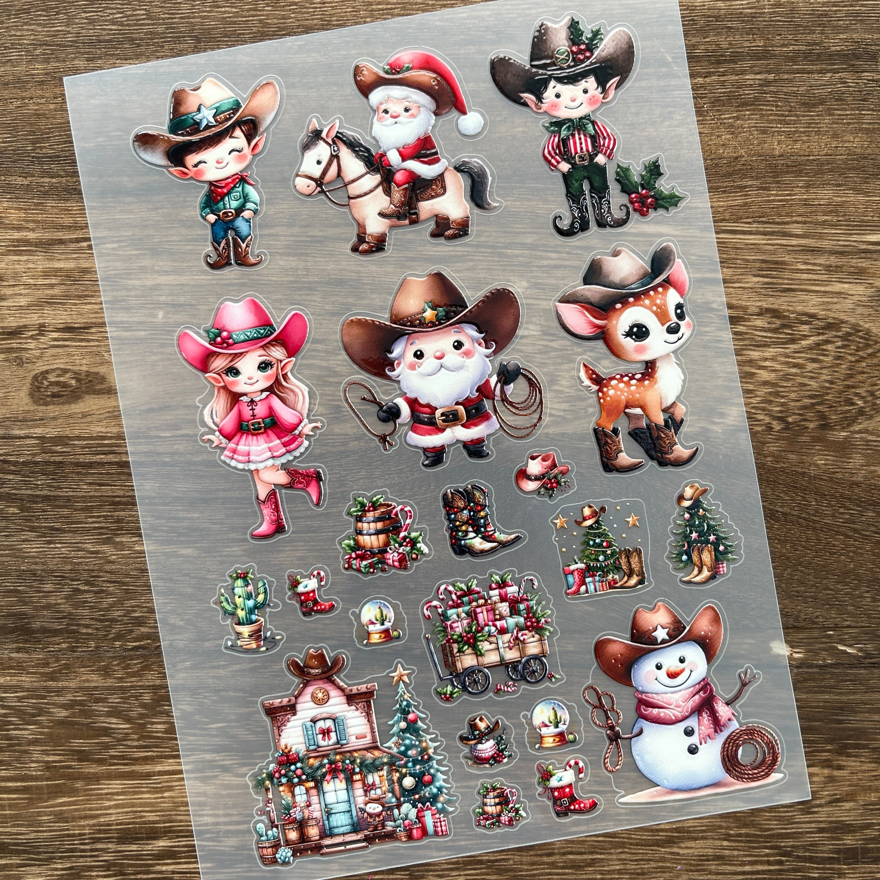 3D Cute Christmas PET Stickers 1pcs