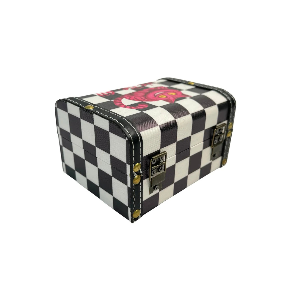 Grinning Cat Checkered box angled view