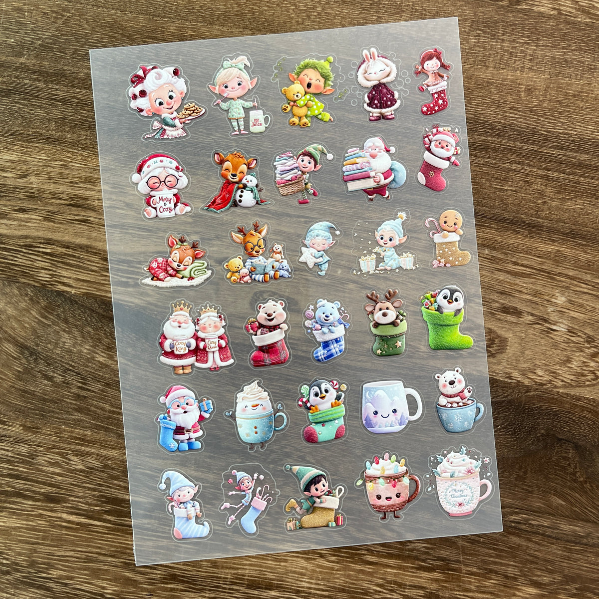 Full cute christmas PET sticker sheet