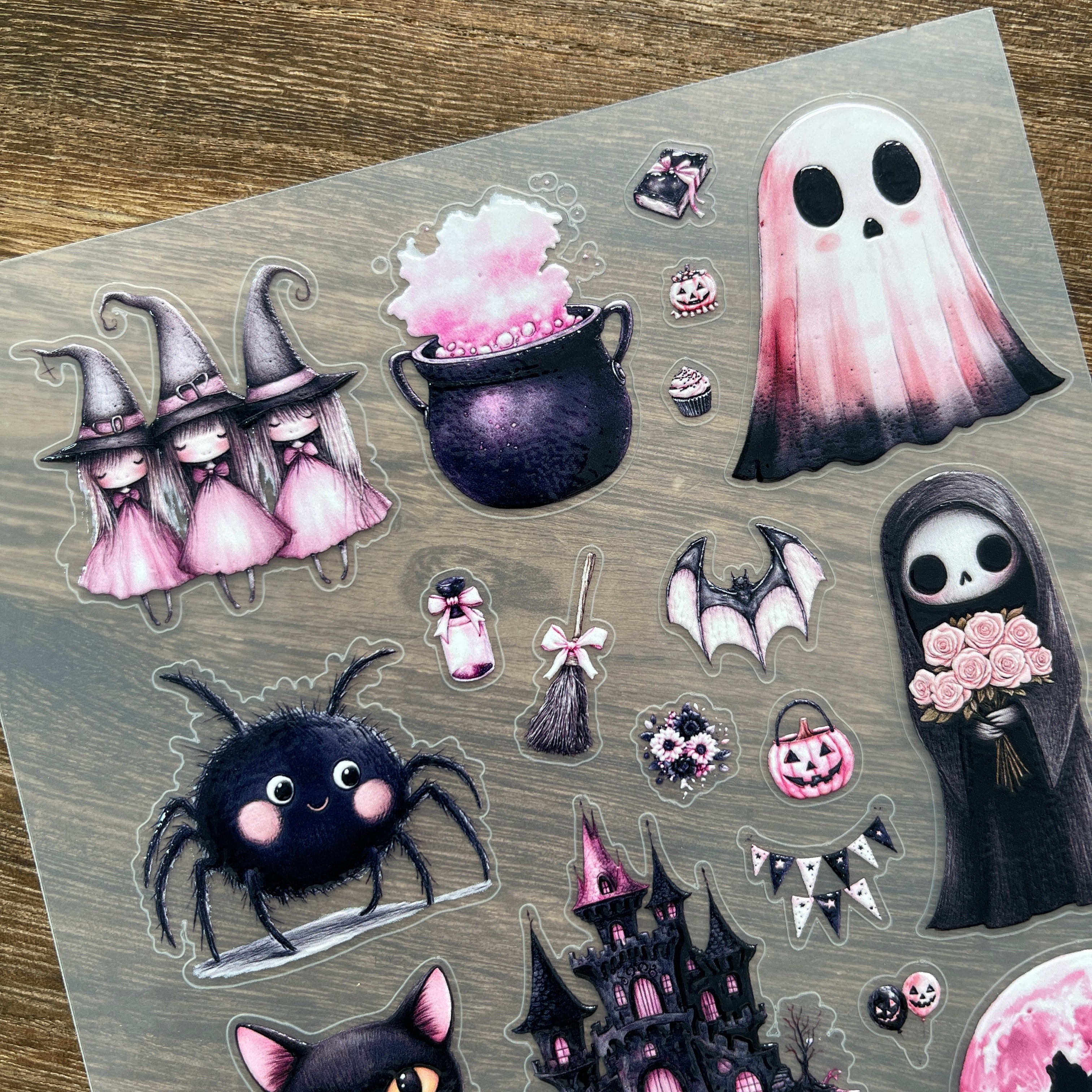 3D Sweet Halloween Clipart PET Stickers 1pcs