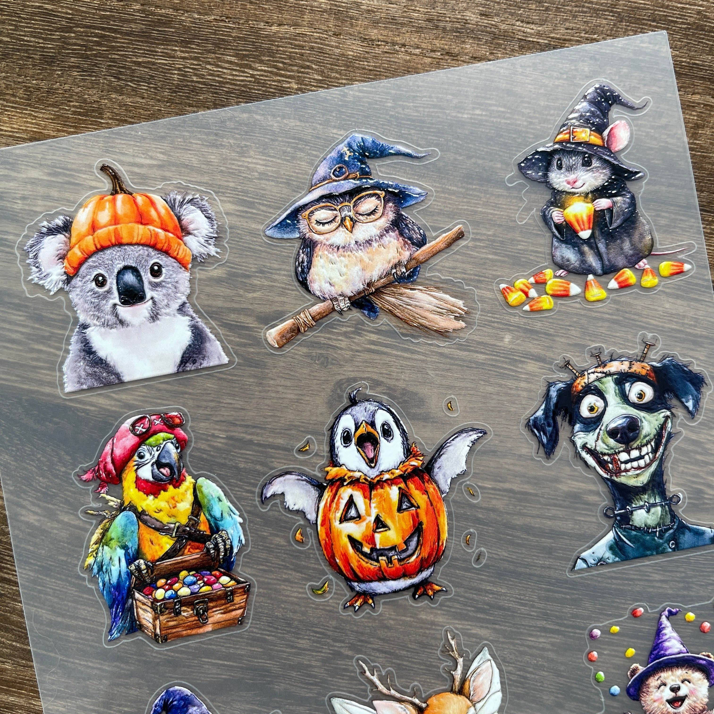 3D Halloween animals PET Stickers 1pcs