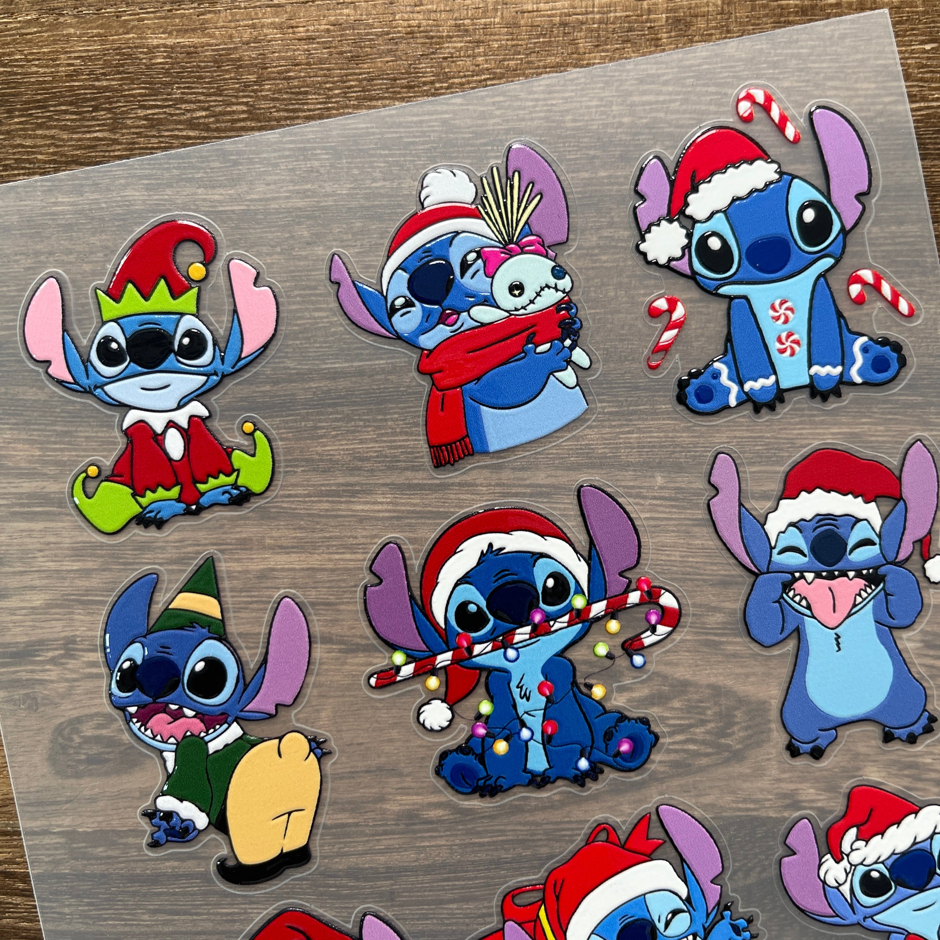 3D Christmas Stitch PET Stickers 1pcs