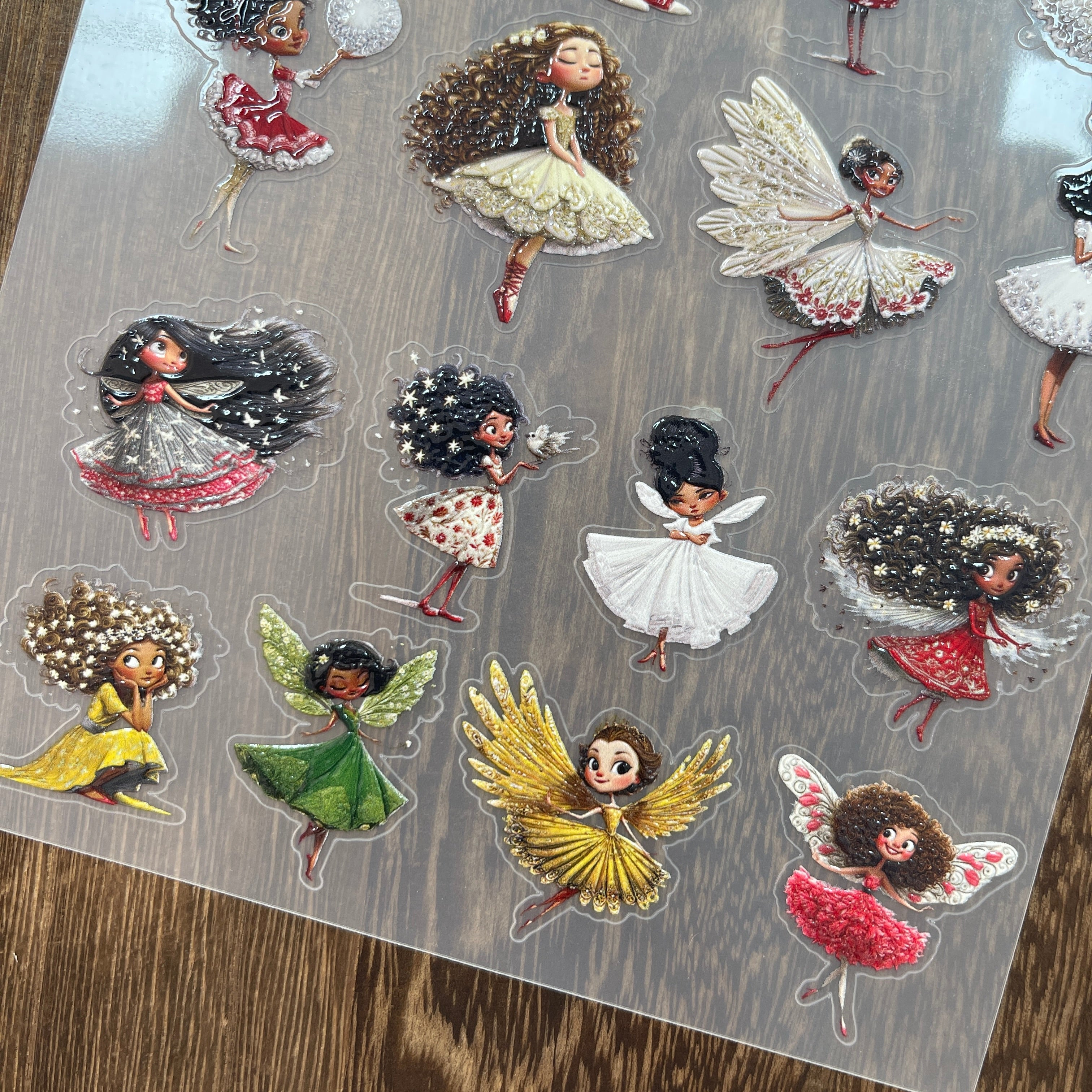 3D Elf girls PET Stickers 1pcs