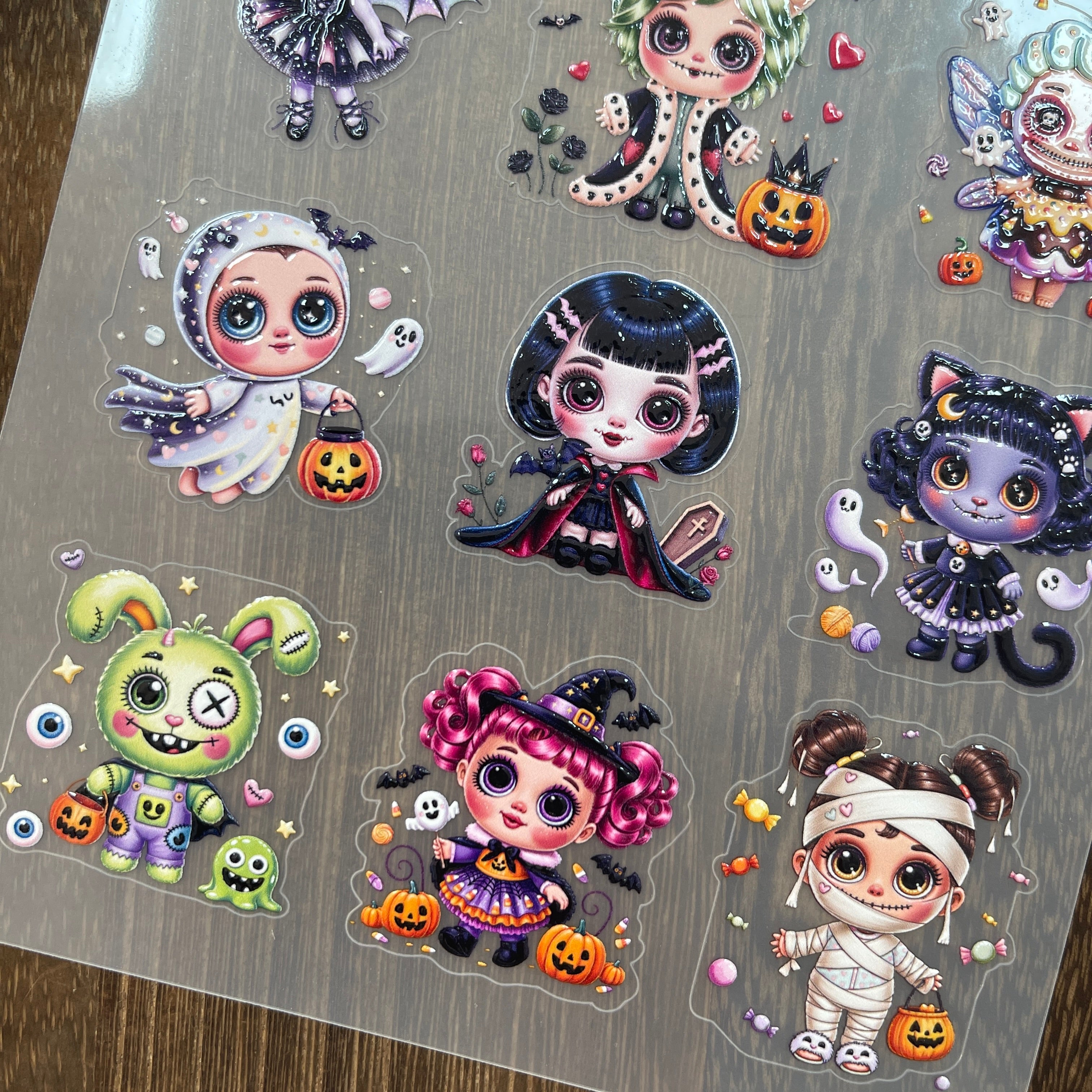 3D Halloween ghost doll PET Stickers 1pcs