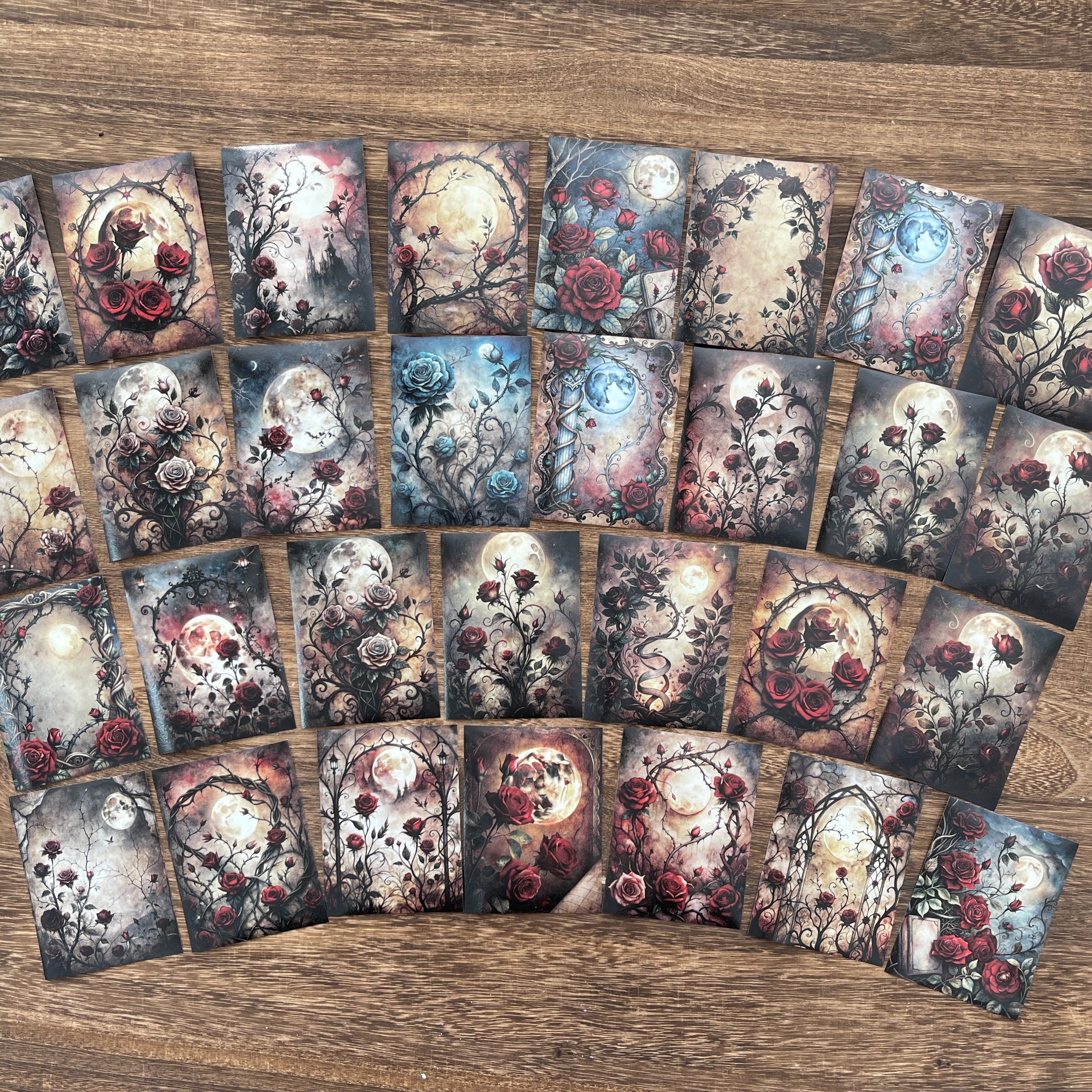 Dark roses Washi background stickers 1 pack 30 Pcs 6.7*9 cm