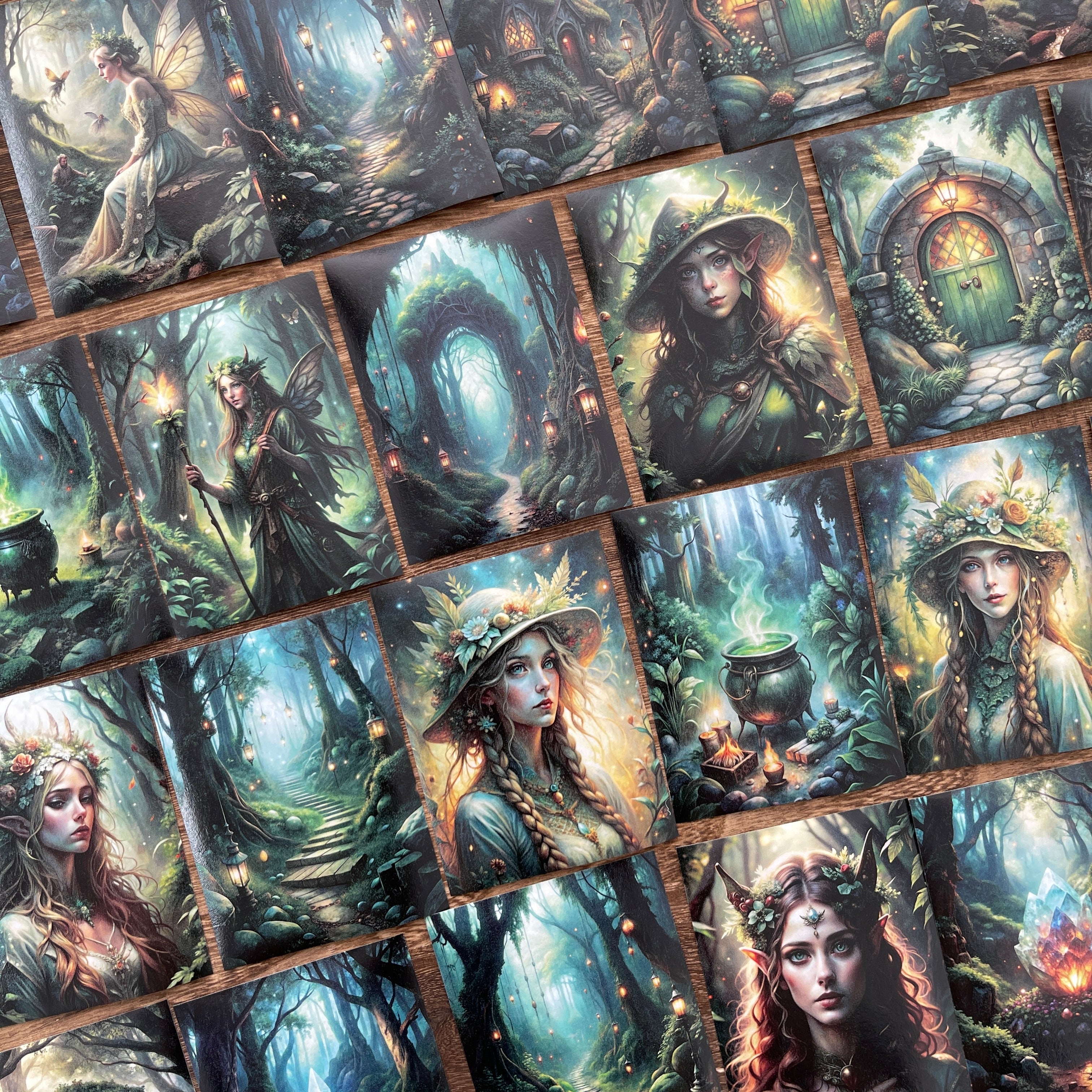 Forest elves Washi background stickers 1 pack 30 Pcs 6.7*9 cm