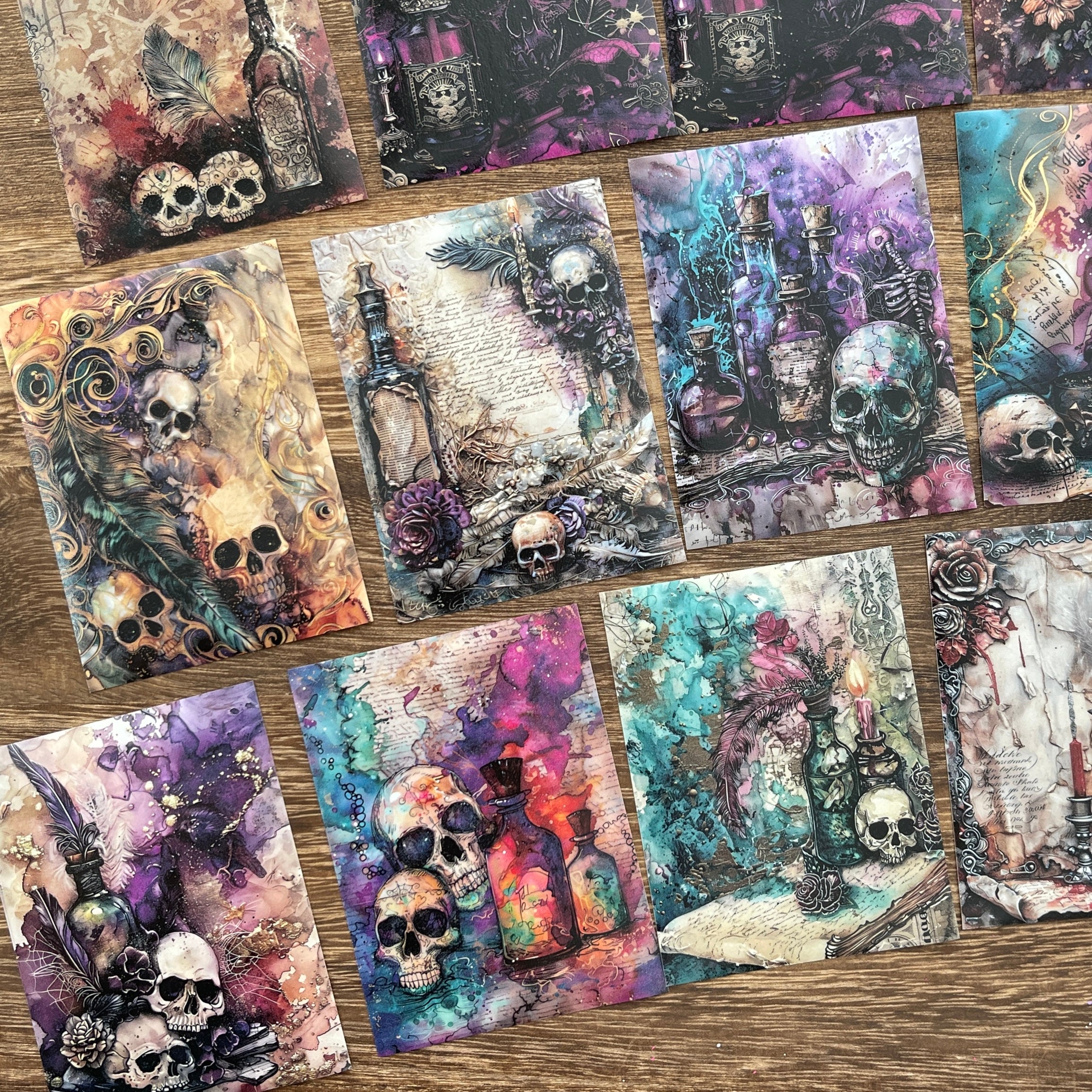 Gothic Skull Washi background stickers 1 pack 30 Pcs 6.7*9 cm