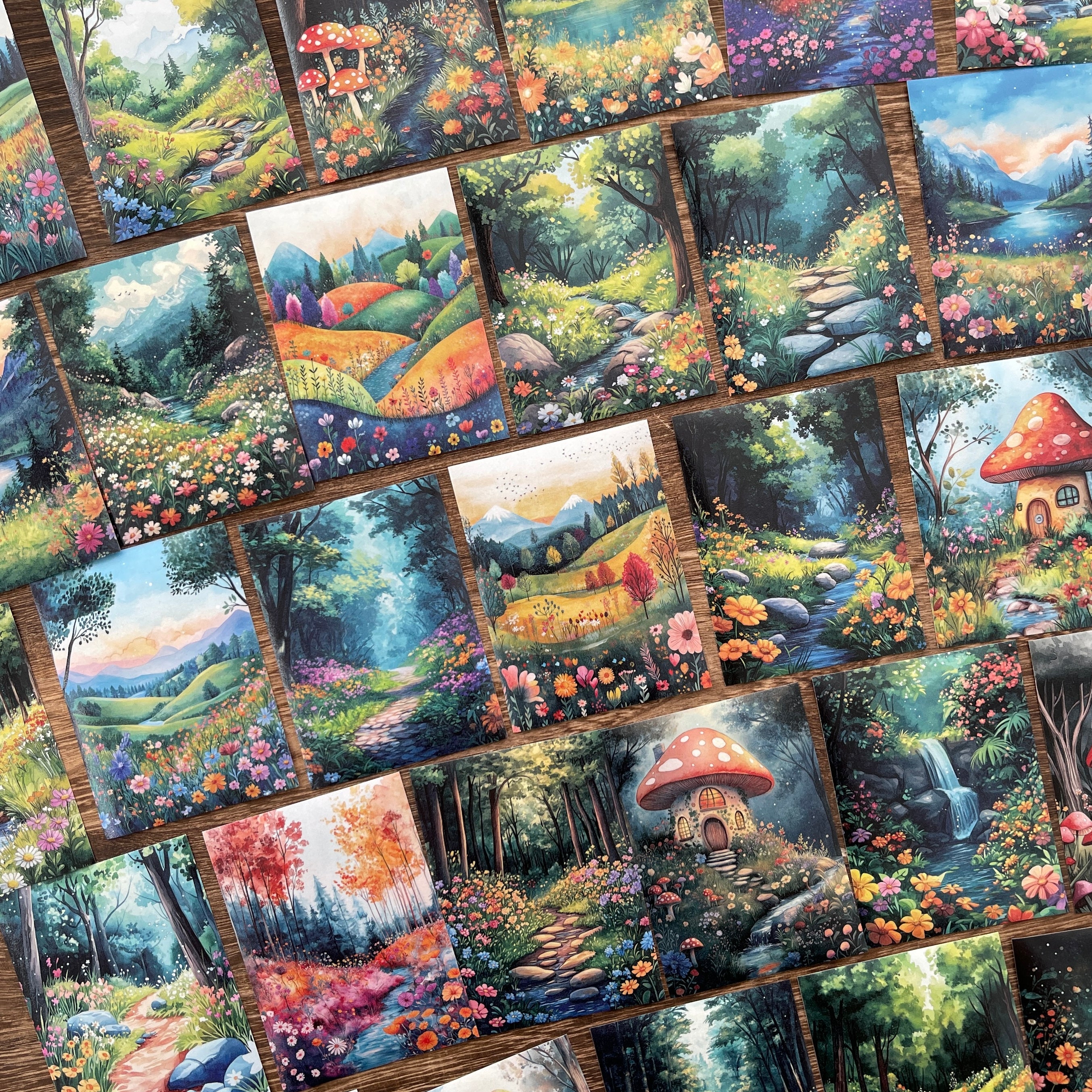 Dream forest Washi background stickers 1 pack 30 Pcs 6.7*9 cm