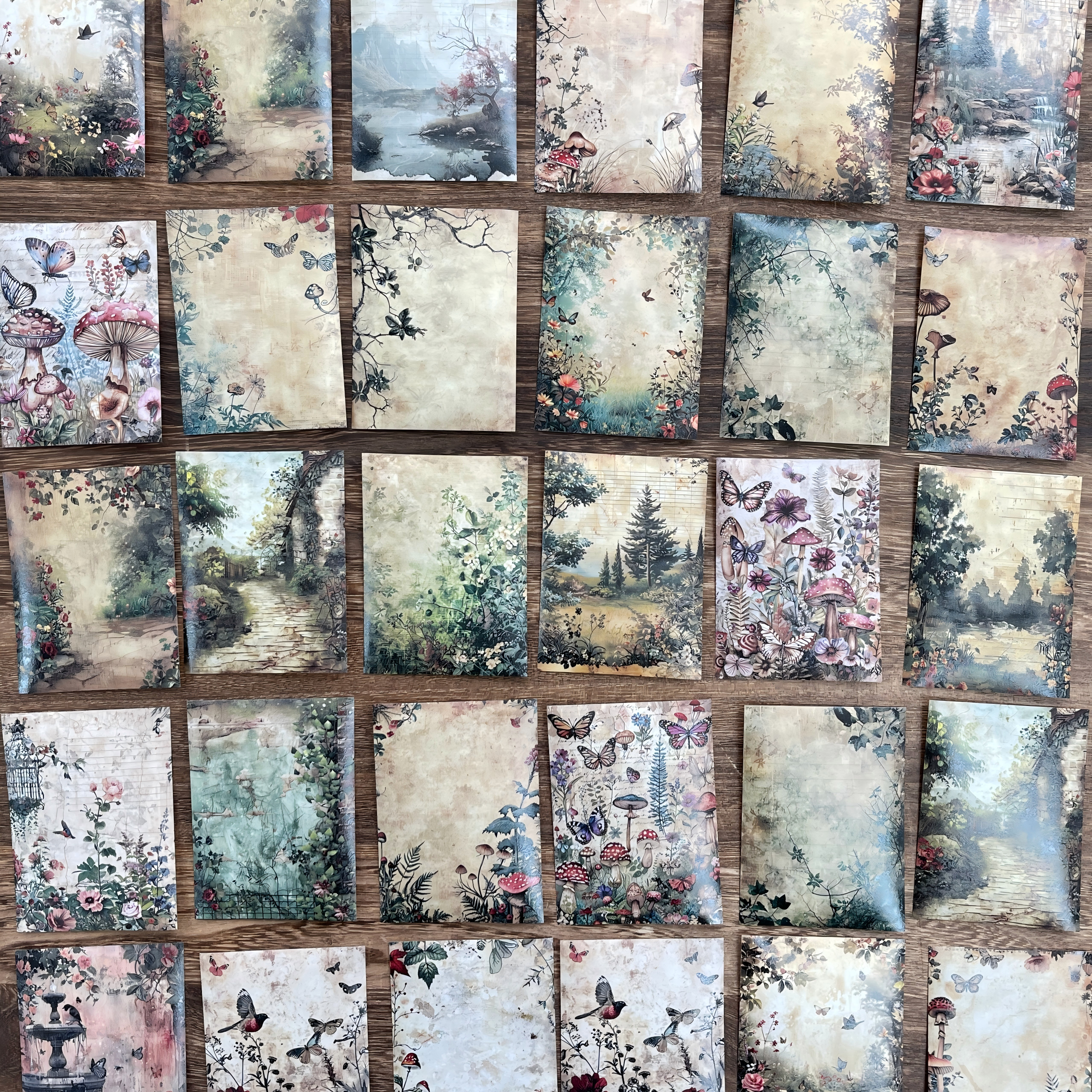 Forest Washi background stickers 1 pack 30 Pcs 6.7*9 cm