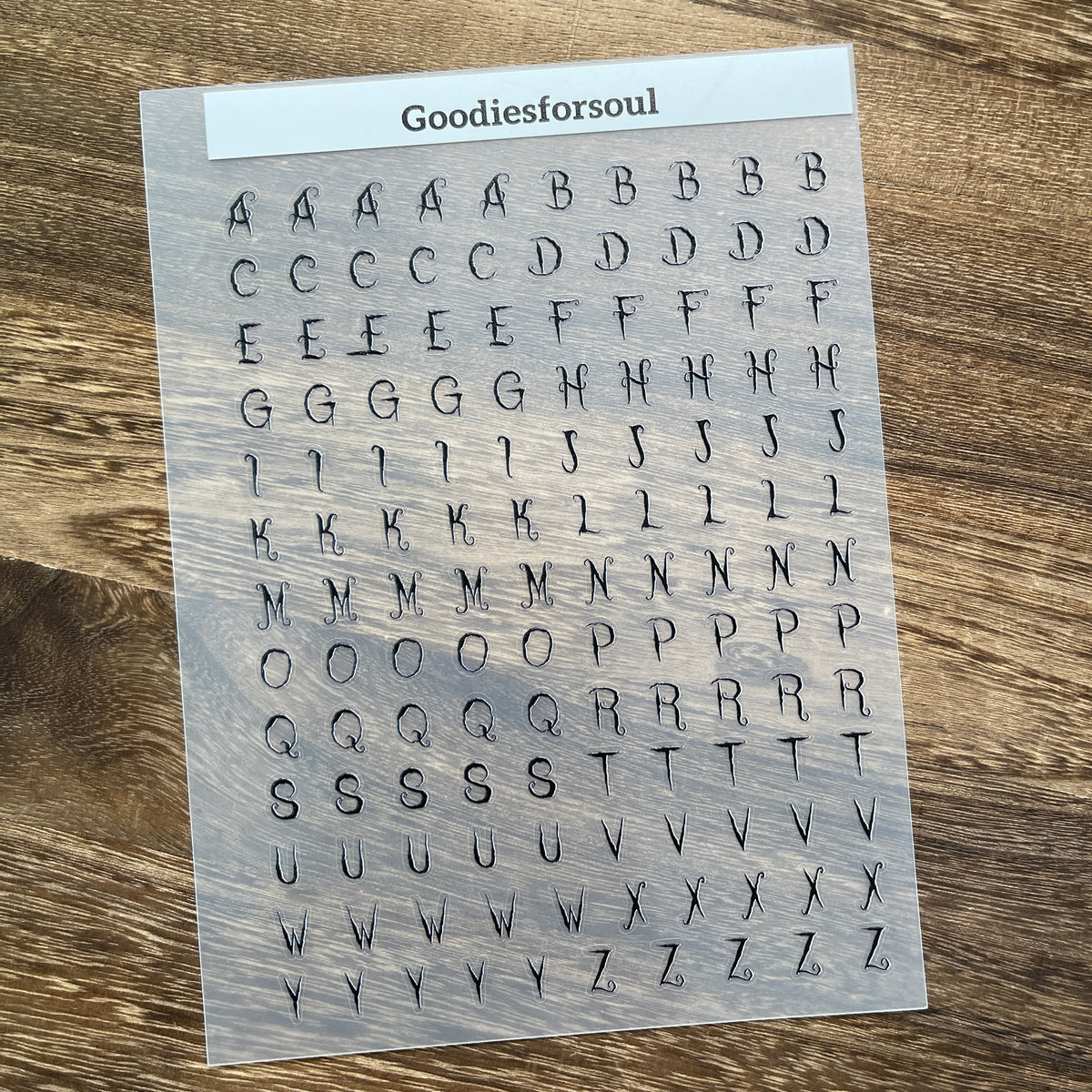 Uppercase black letter sheet