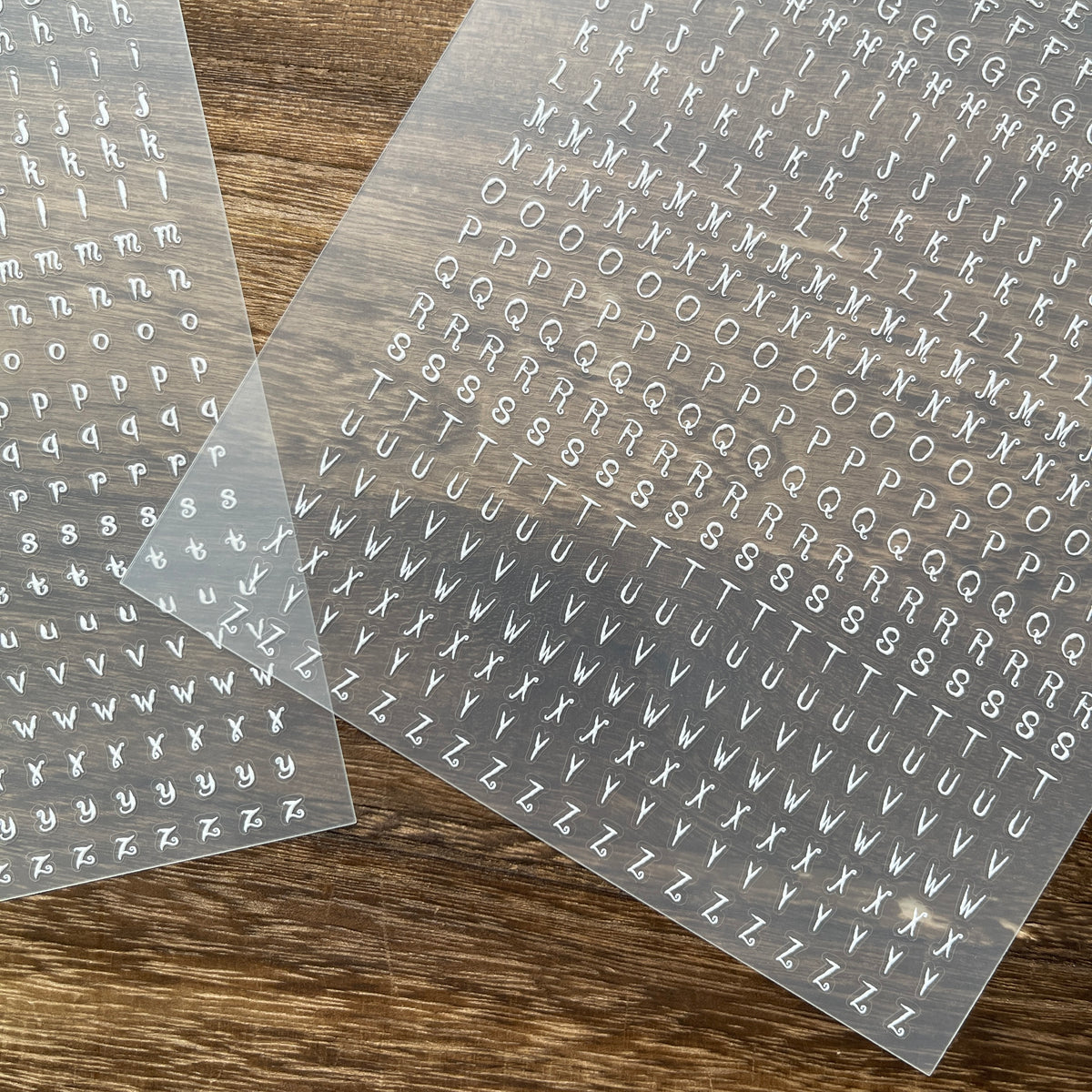 White letter sheets overlapped