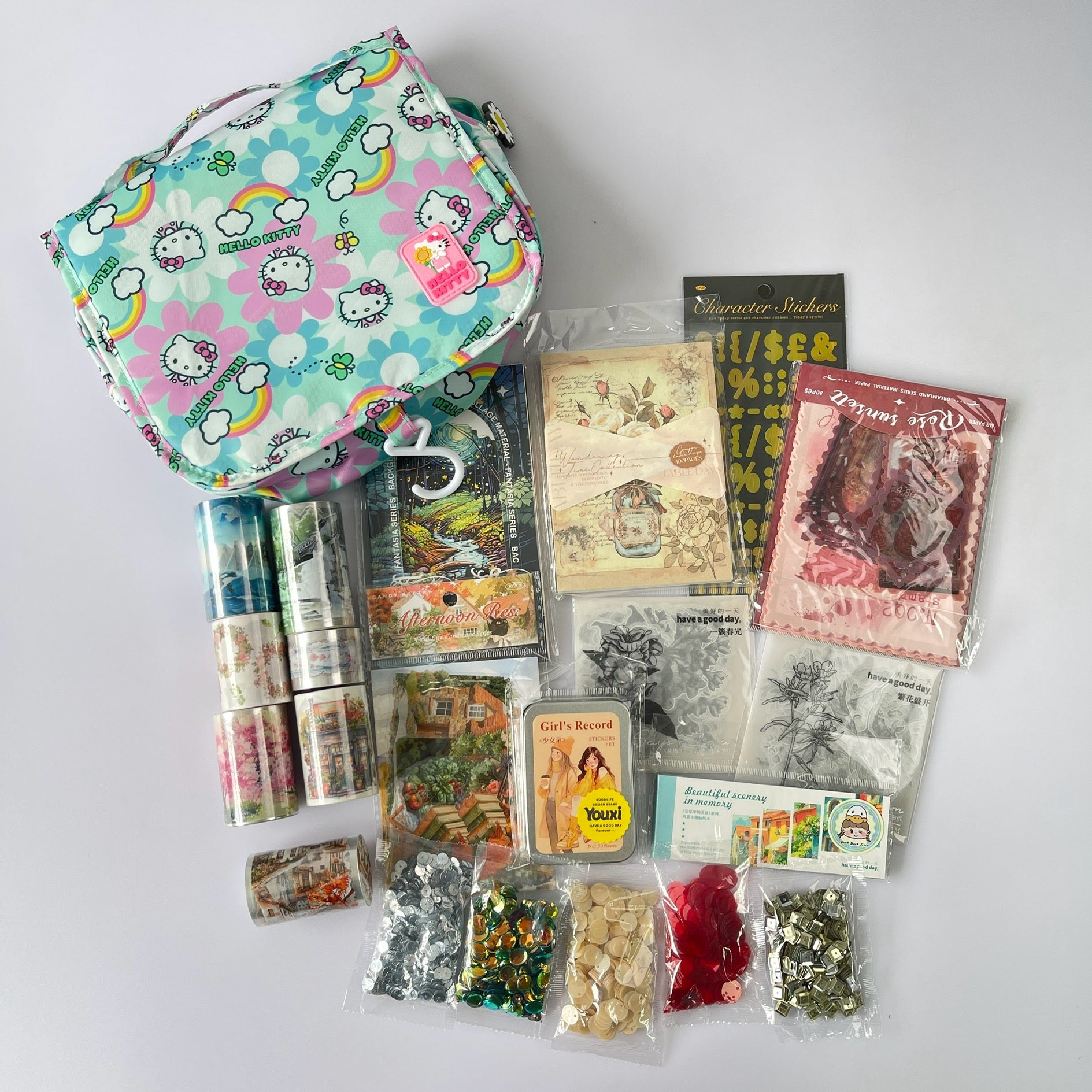 1108 B100 Colorful journaling supplies mixed bundle