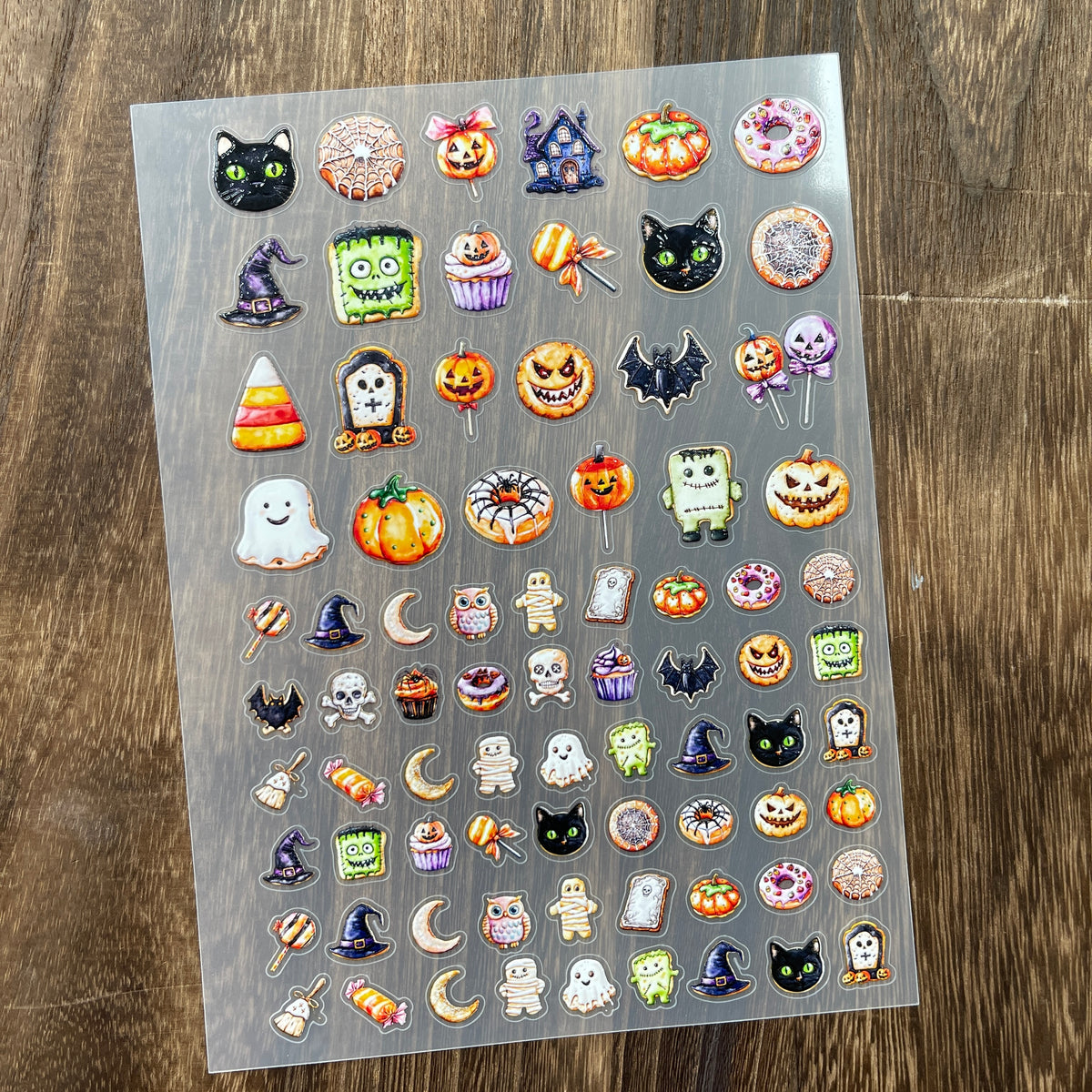 Full halloween cookies PET sticker sheet