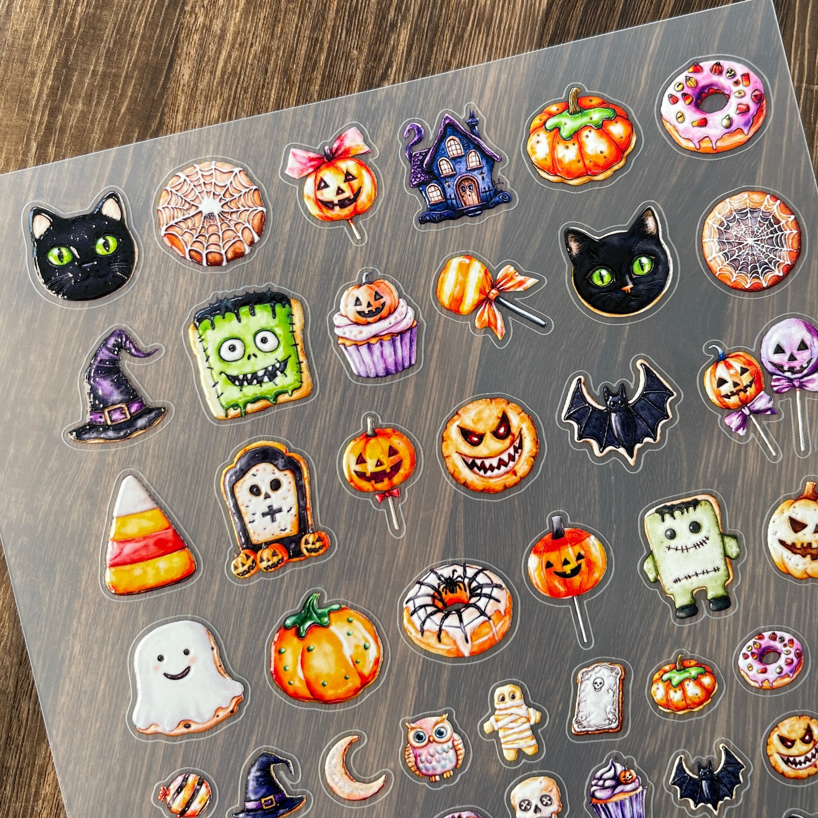 3D Halloween cookies PET Stickers 1pcs