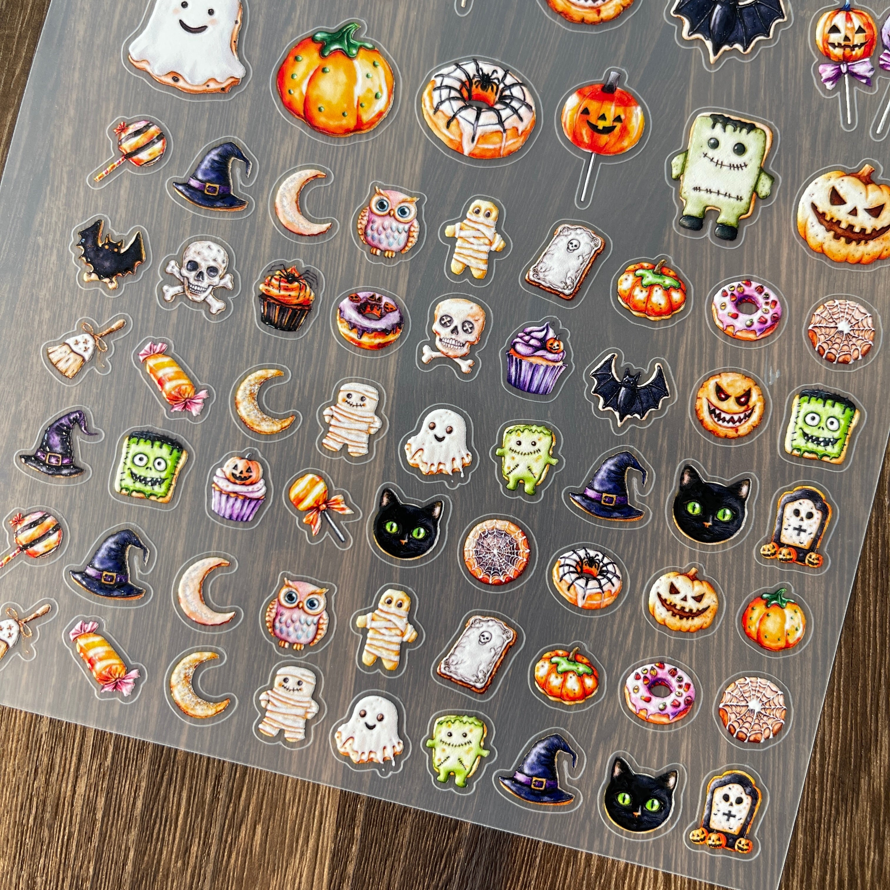 3D Halloween cookies PET Stickers 1pcs