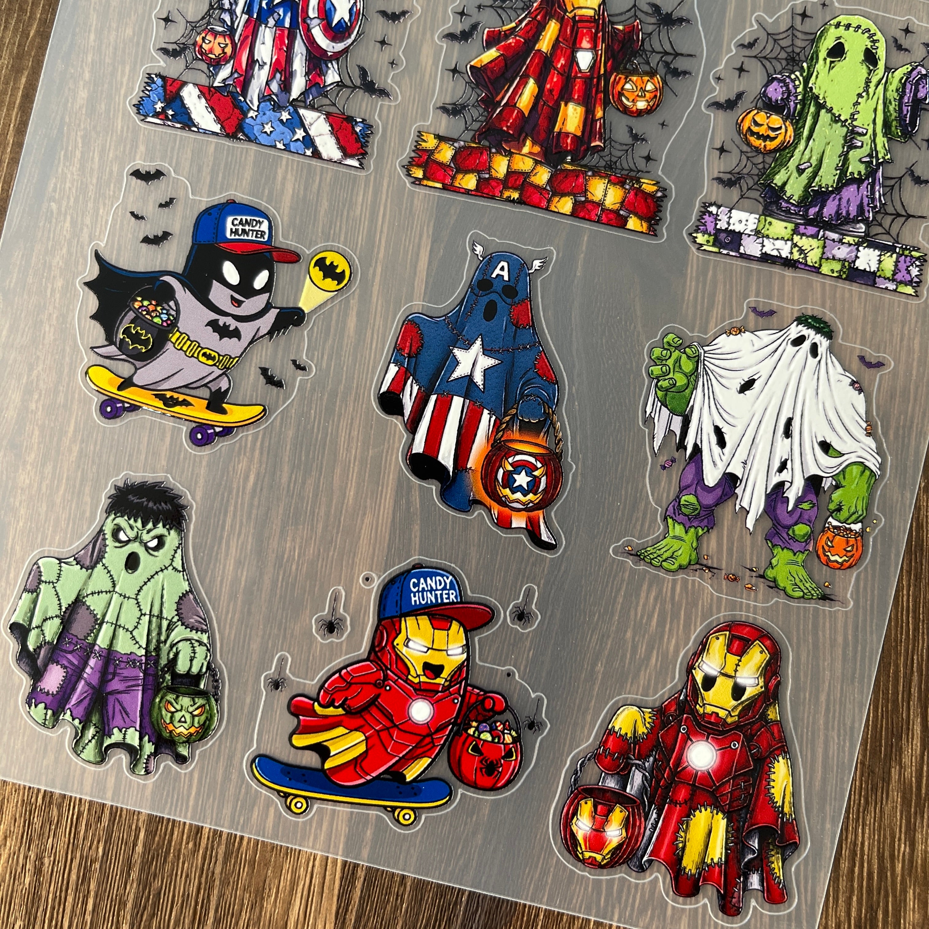 3D Halloween Marvel Heroes PET Stickers 1pcs