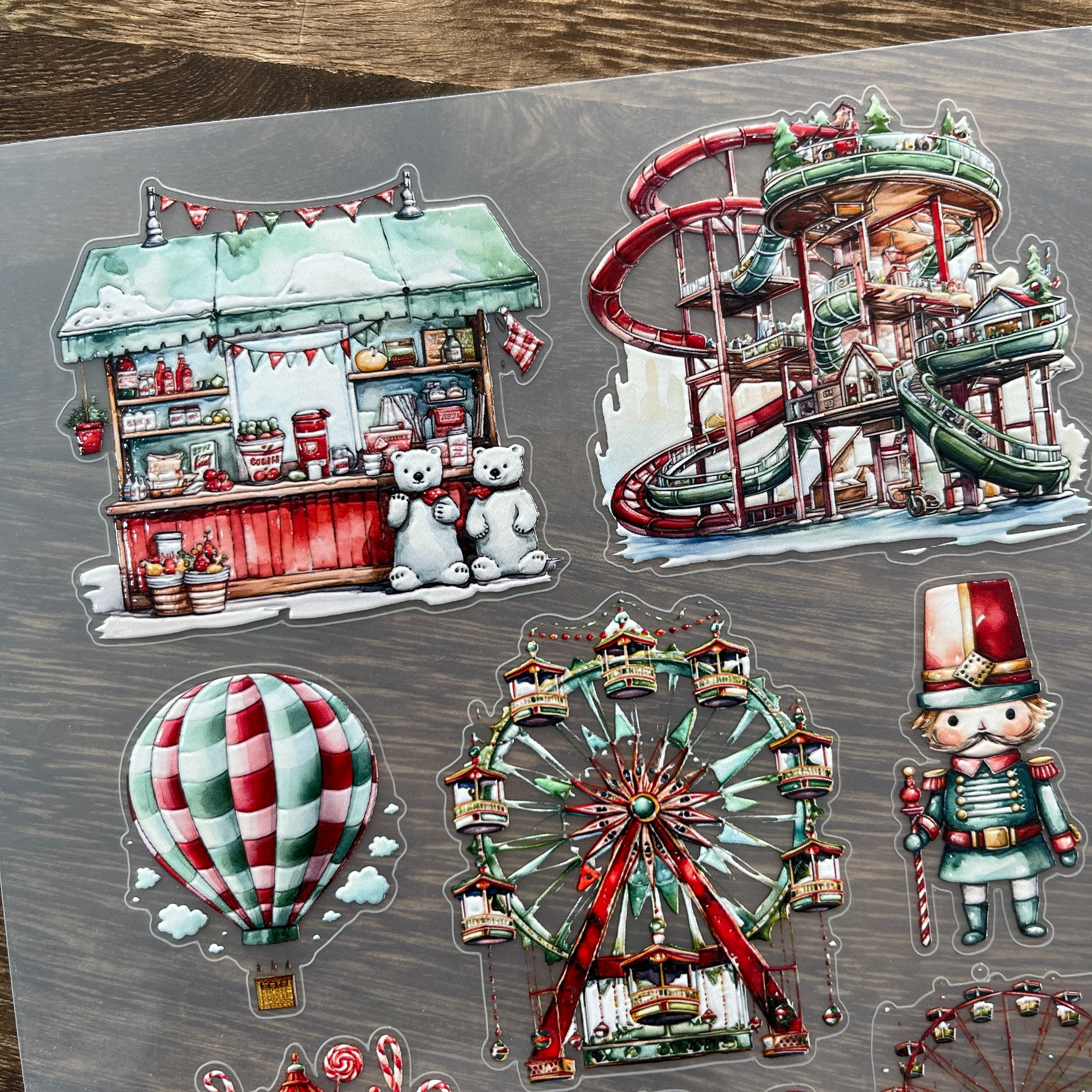 3D Christmas Playground PET Stickers 1pcs