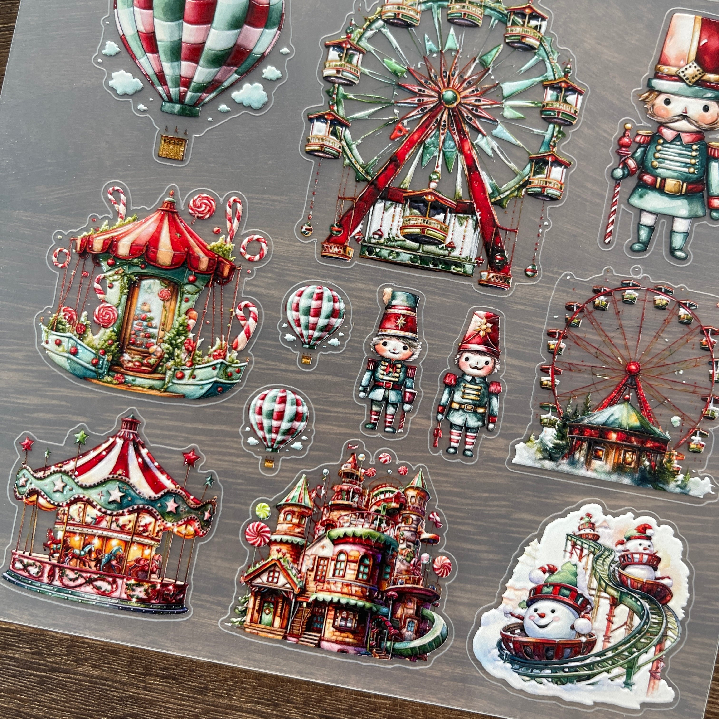 3D Christmas Playground PET Stickers 1pcs
