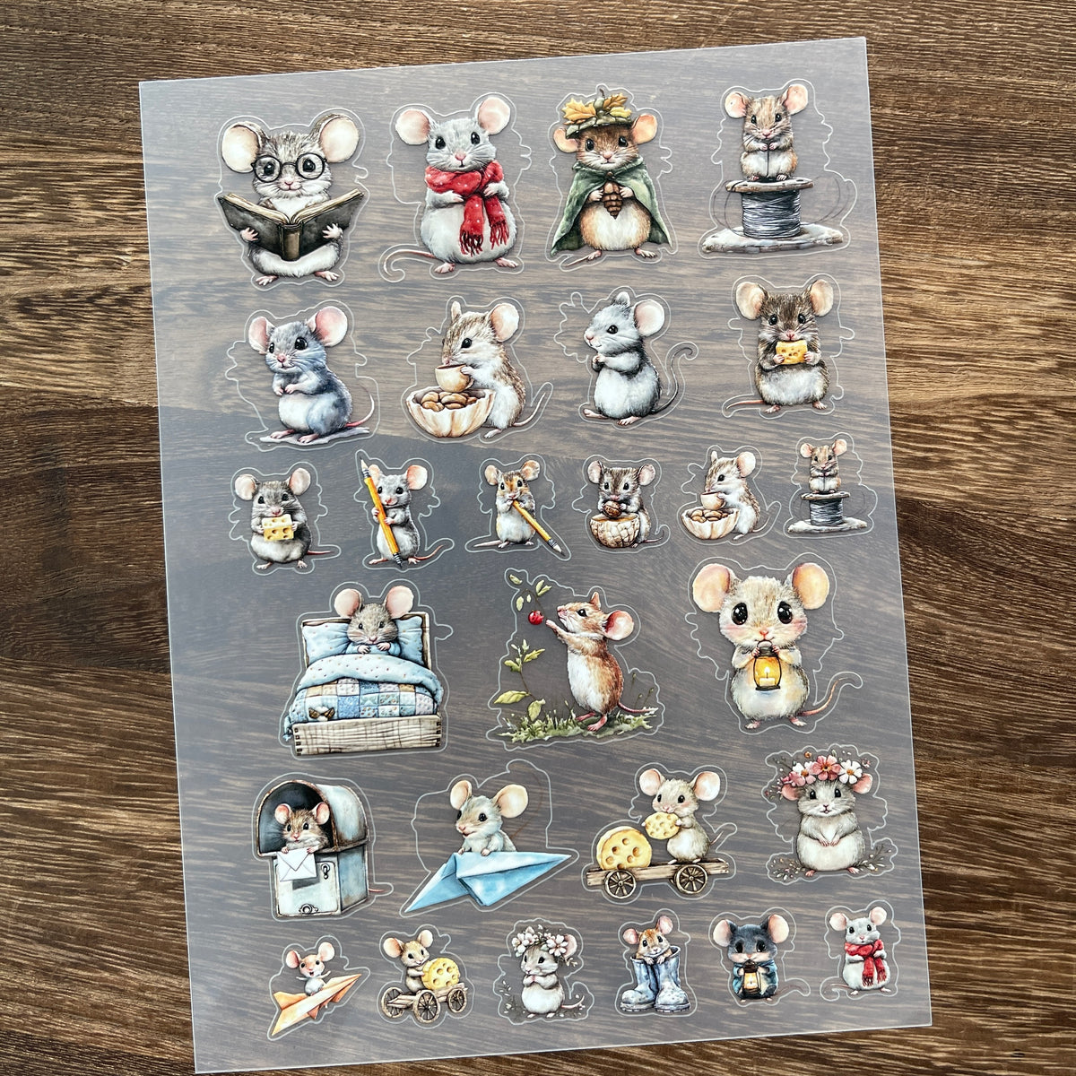 Full cute mouse PET sticker sheet