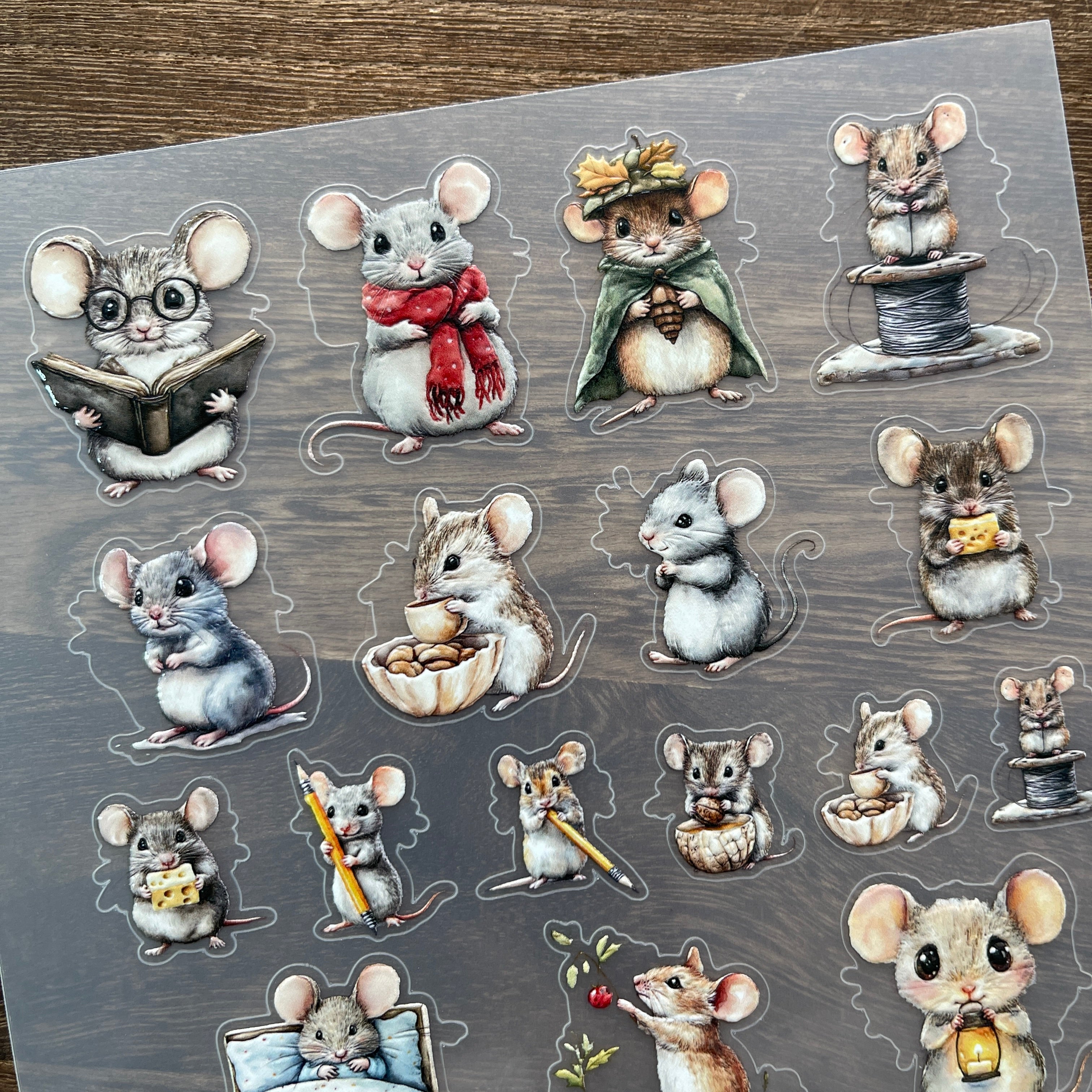 3D Cute mouse PET Stickers 1pcs