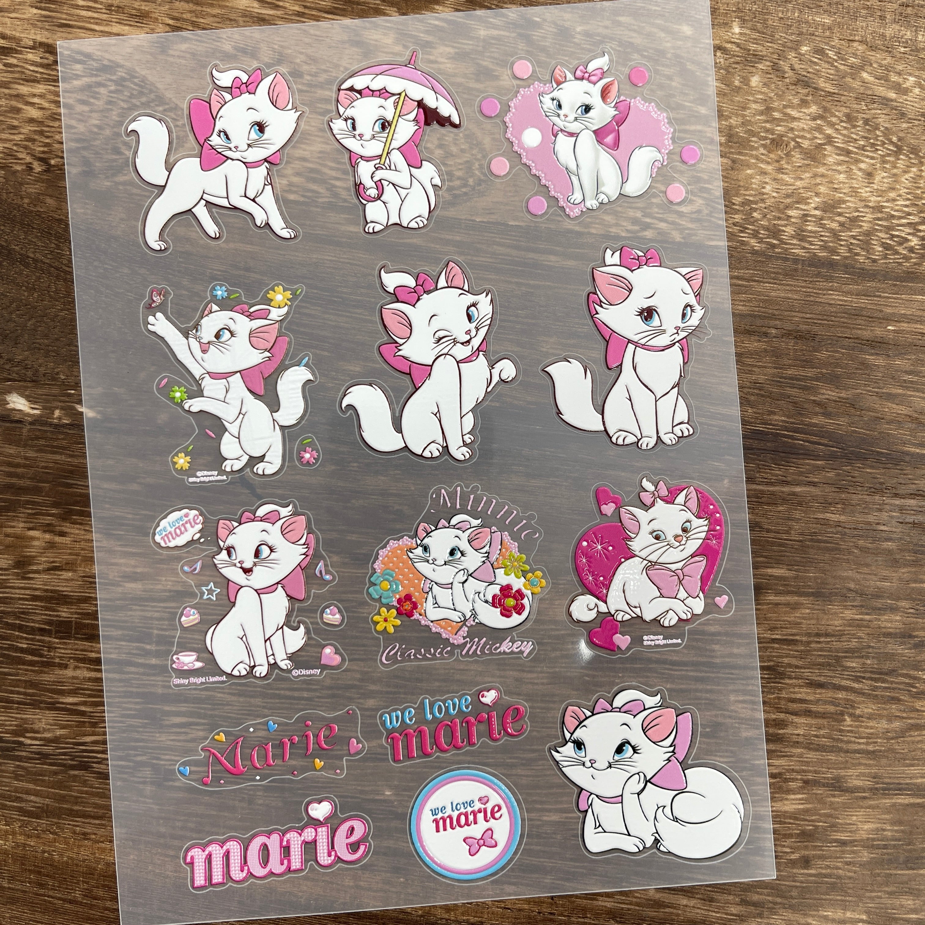 3D Marie cat PET Stickers 1pcs