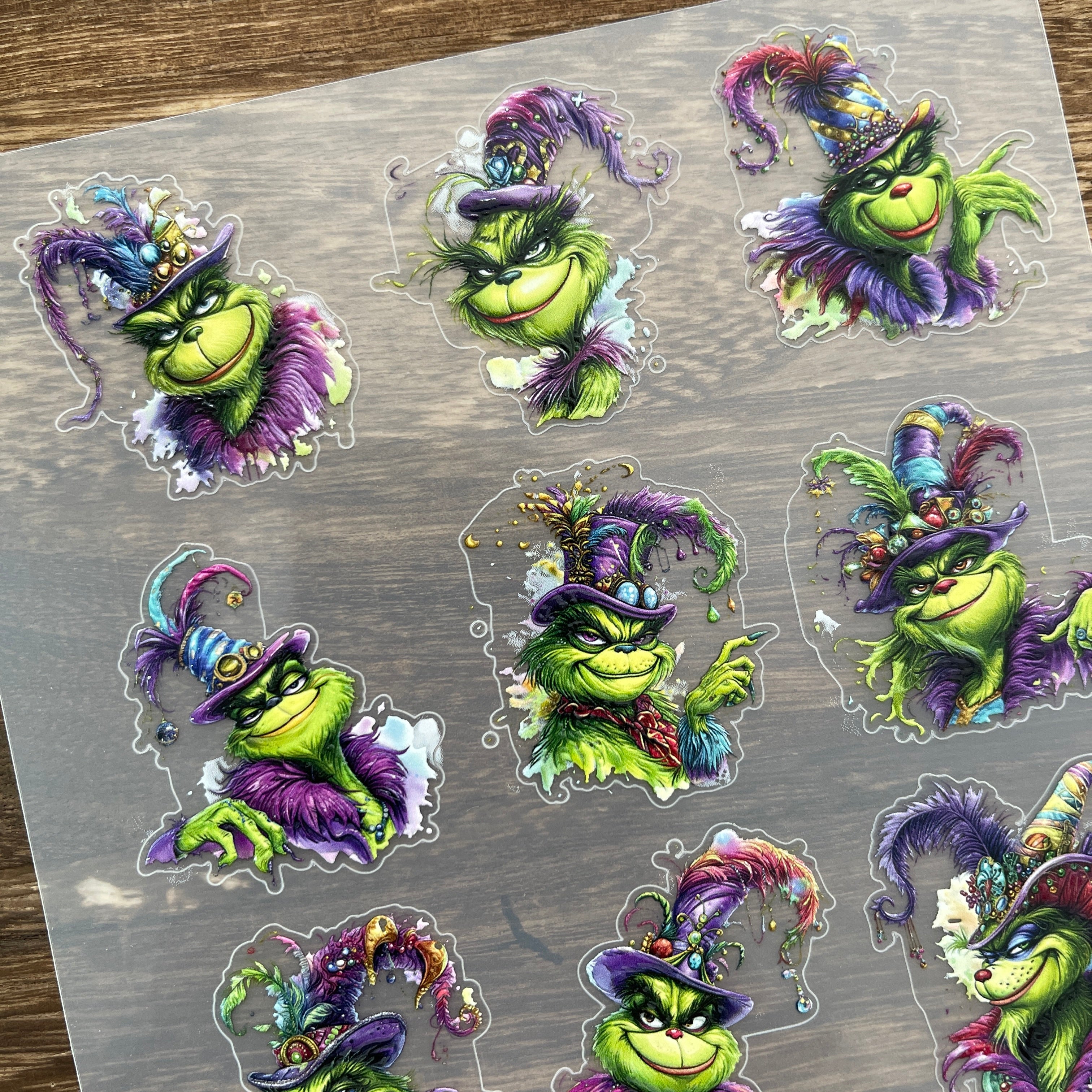 3D The Grinch PET Stickers 1pcs
