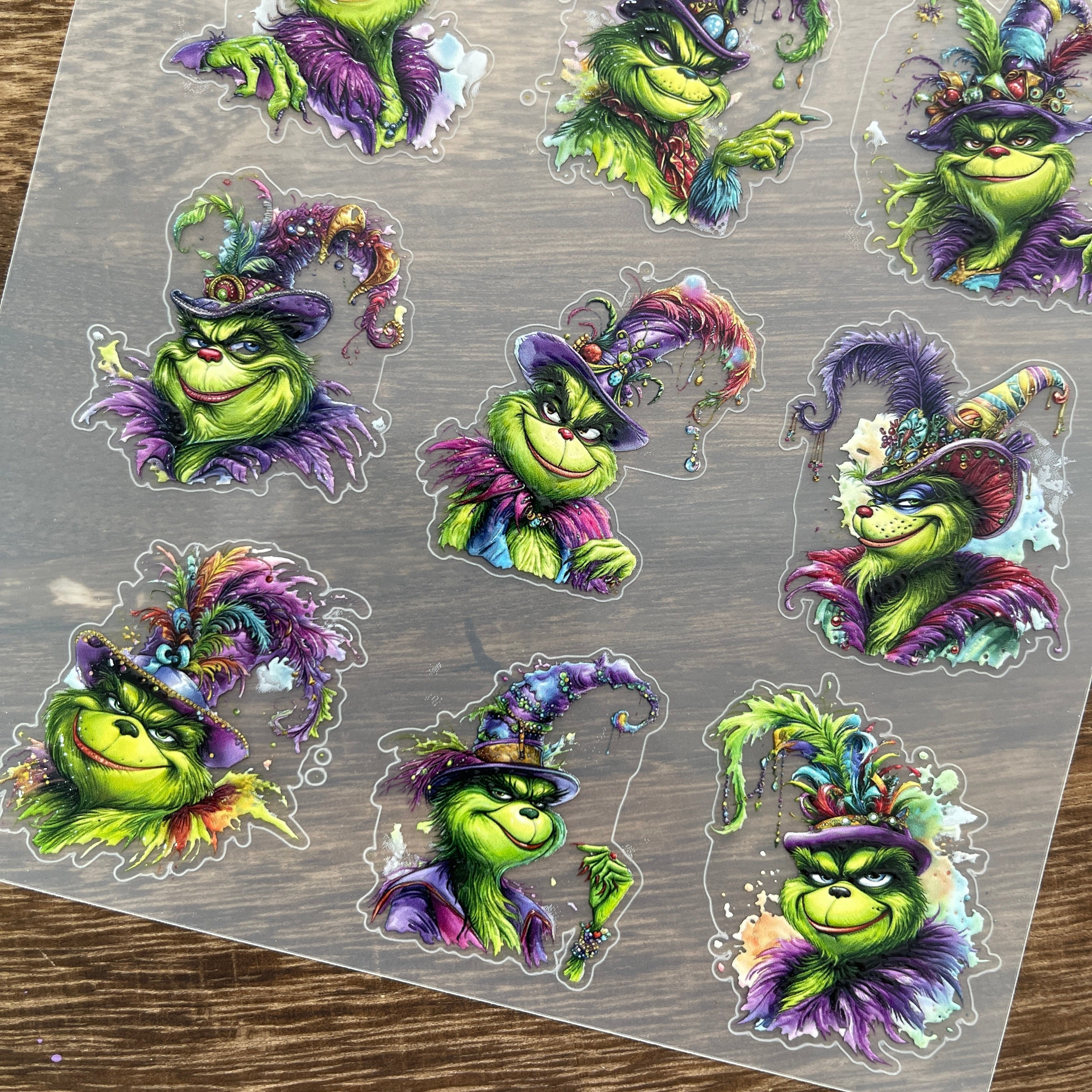 3D The Grinch PET Stickers 1pcs