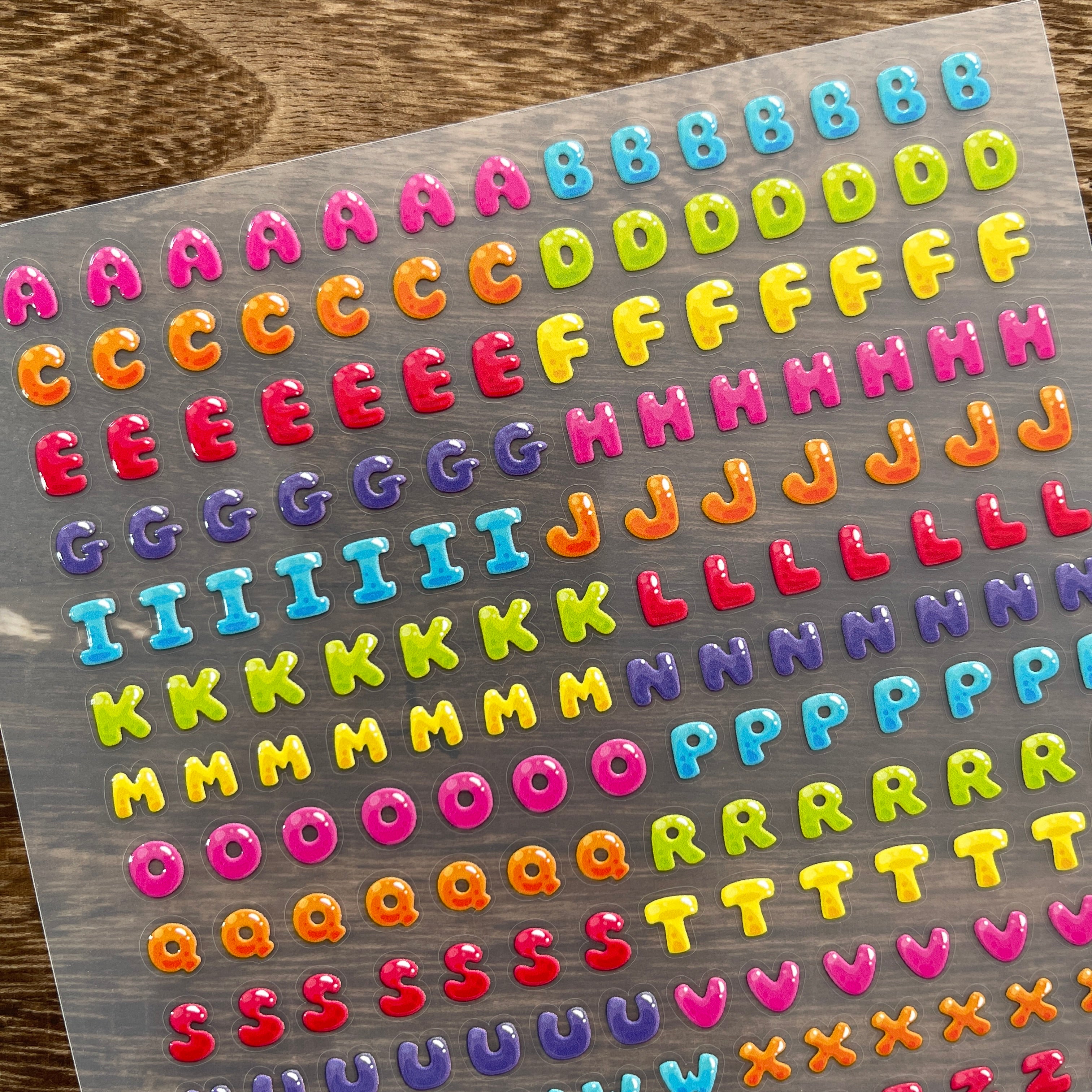 3D Candy numbers and letters PET Stickers 1pcs
